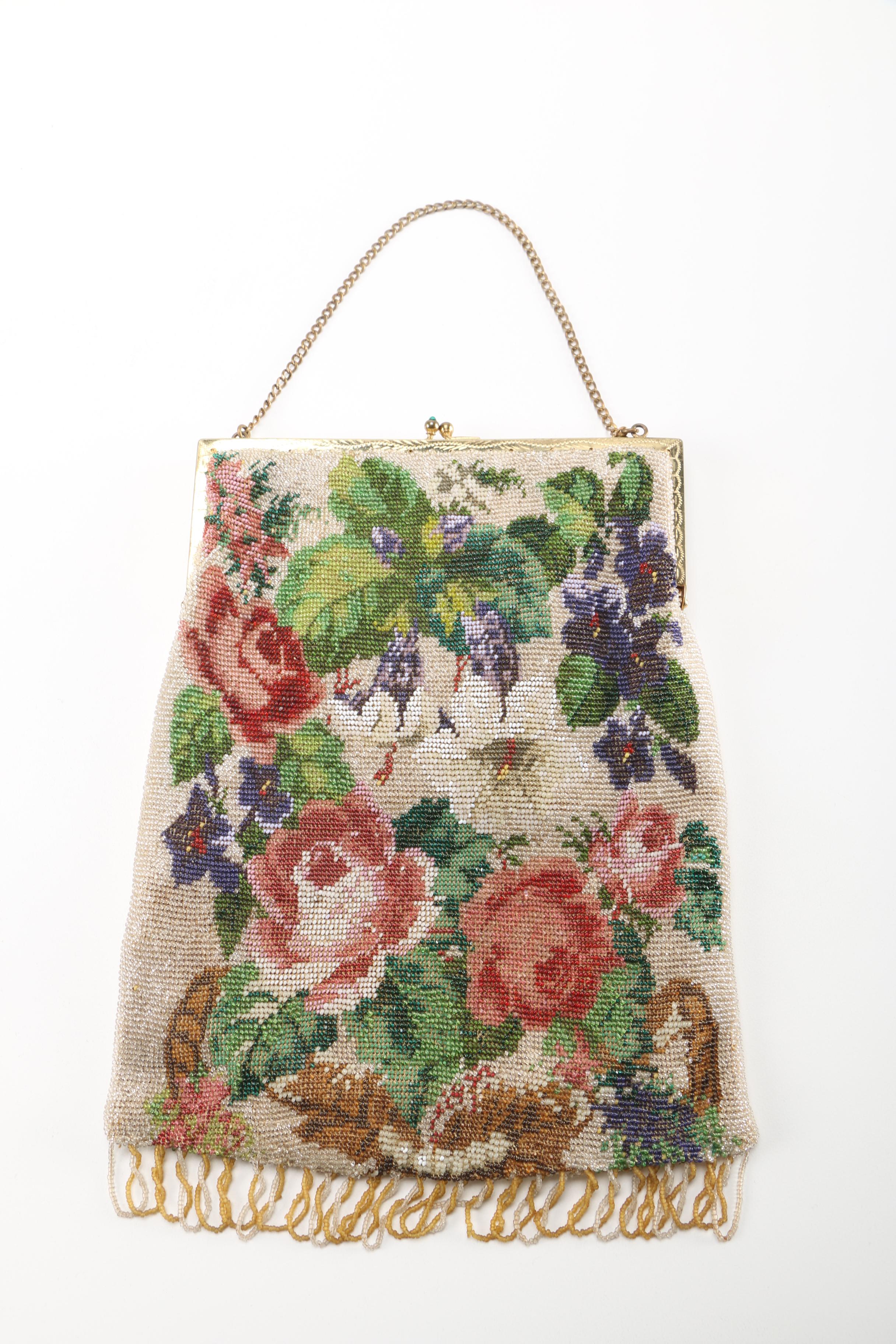 Three Vintage and Contemporary Purses With Floral Designs