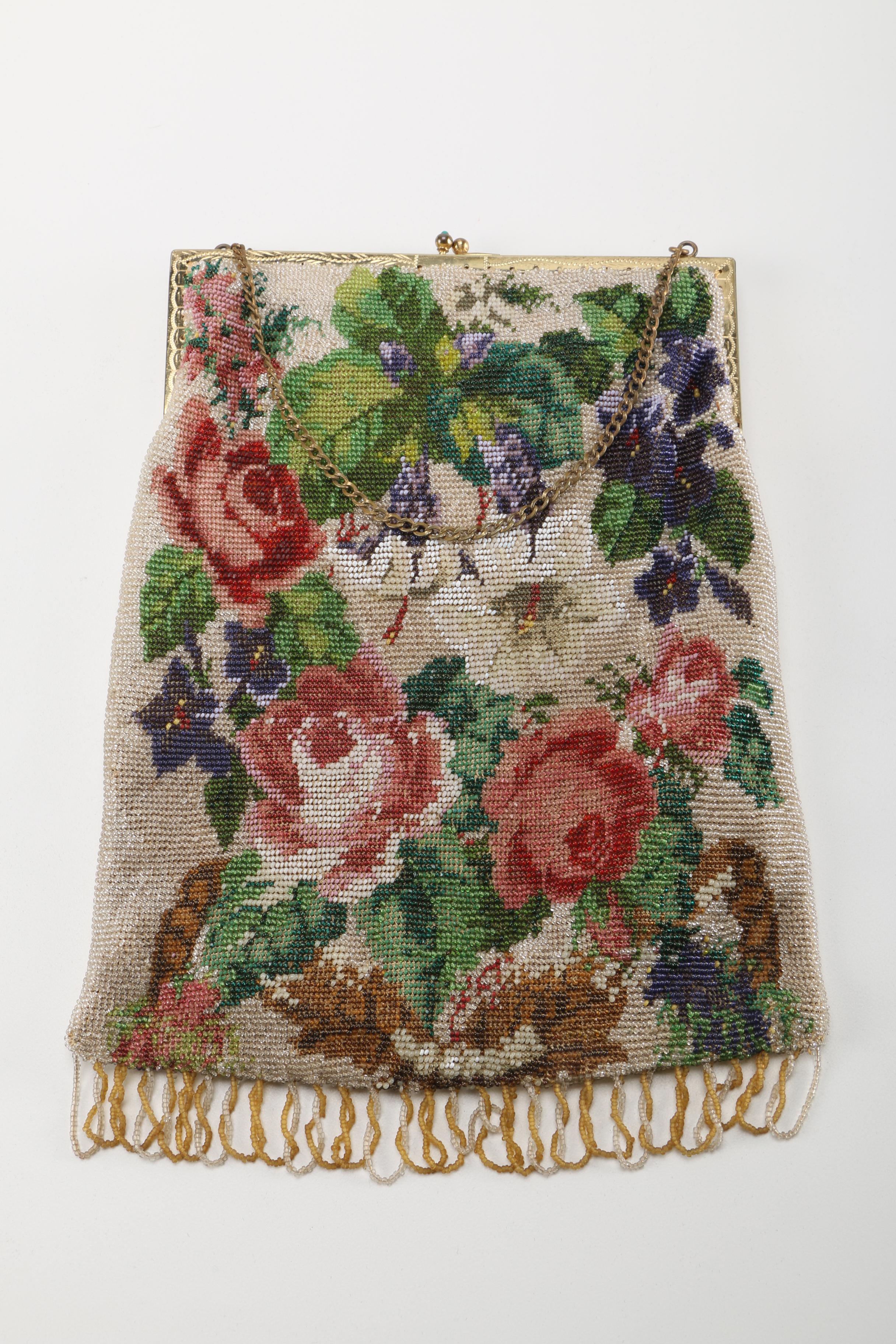 Three Vintage and Contemporary Purses With Floral Designs