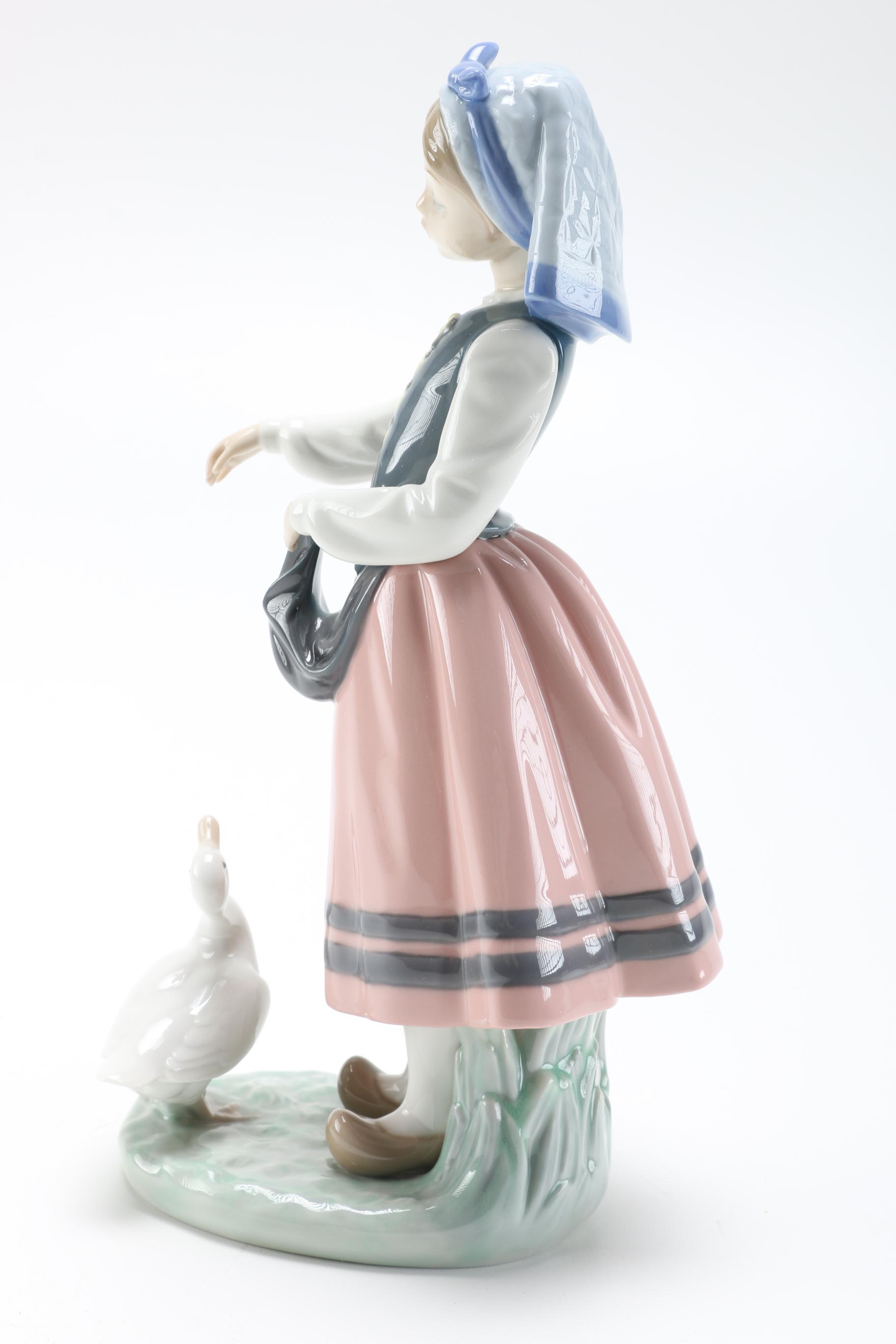 Lladró "Josefa Feeding Duck" Figurine