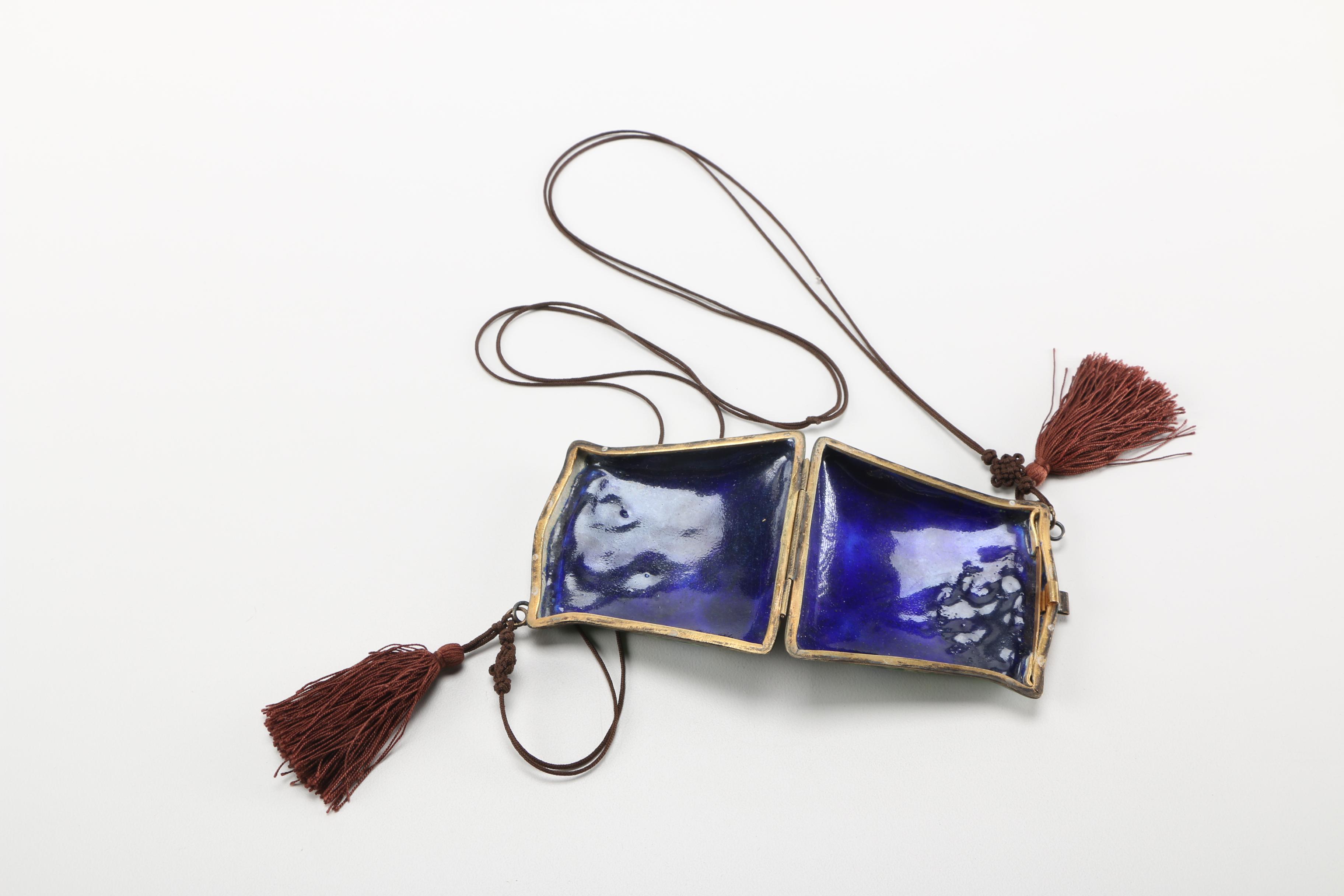 Fashion Accessories Enameled Peacock Purse and Miser Purses