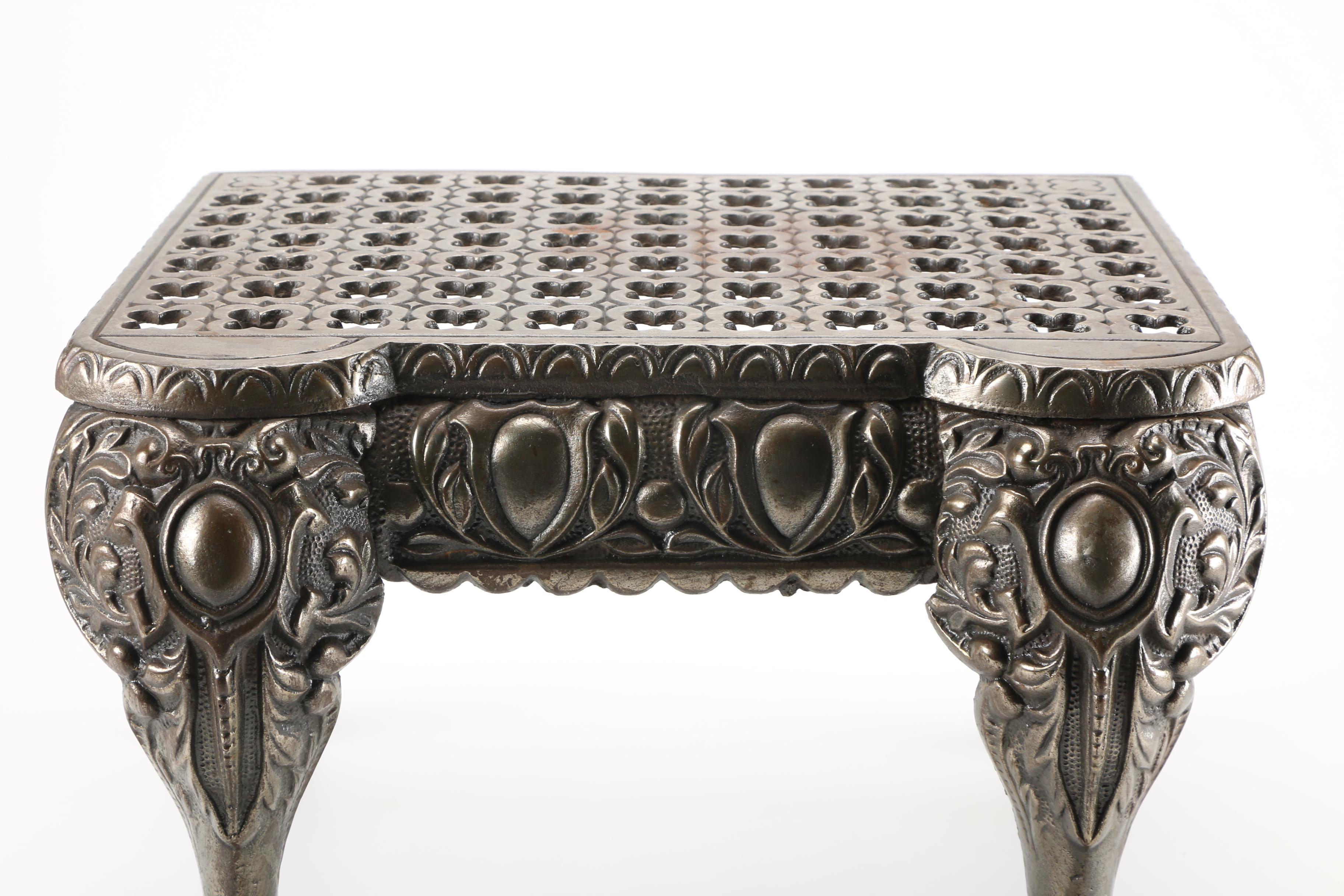 Bronze Tone Iron Footman Step Stool