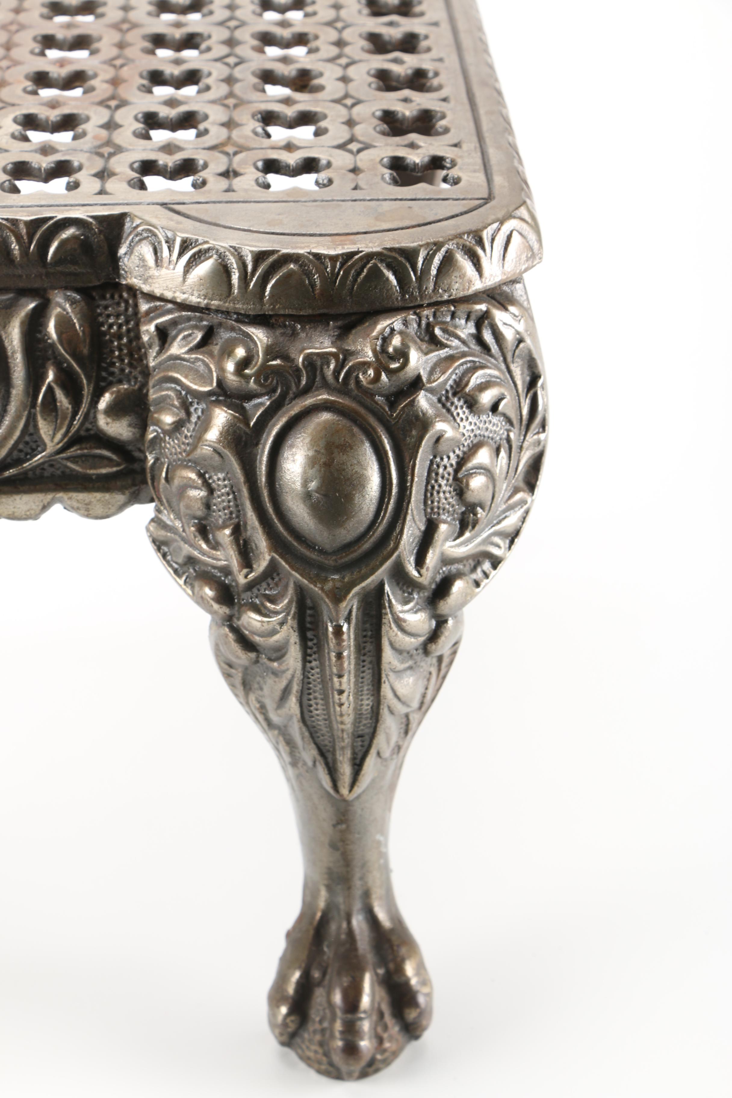 Bronze Tone Iron Footman Step Stool