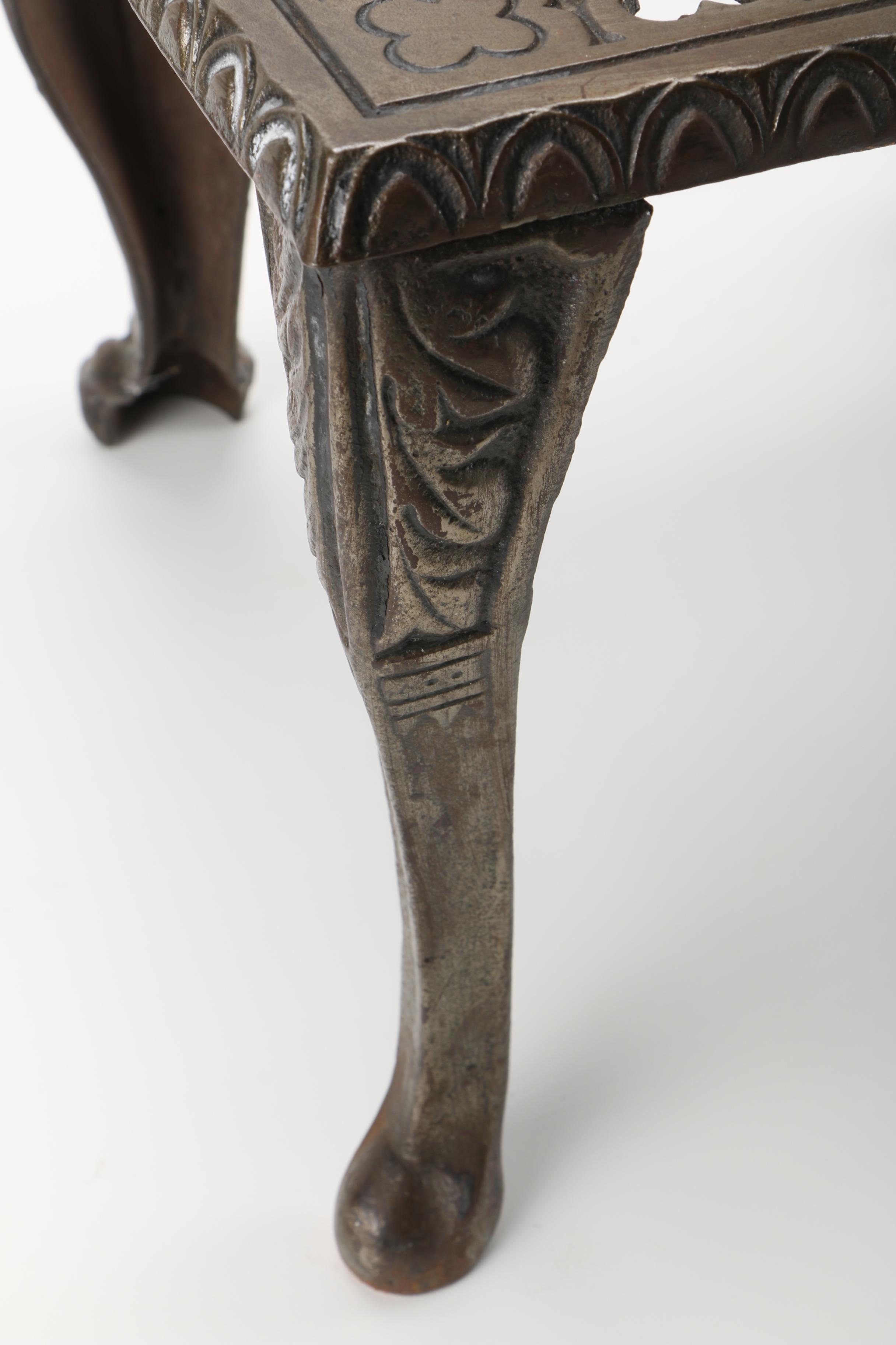 Bronze Tone Iron Footman Step Stool