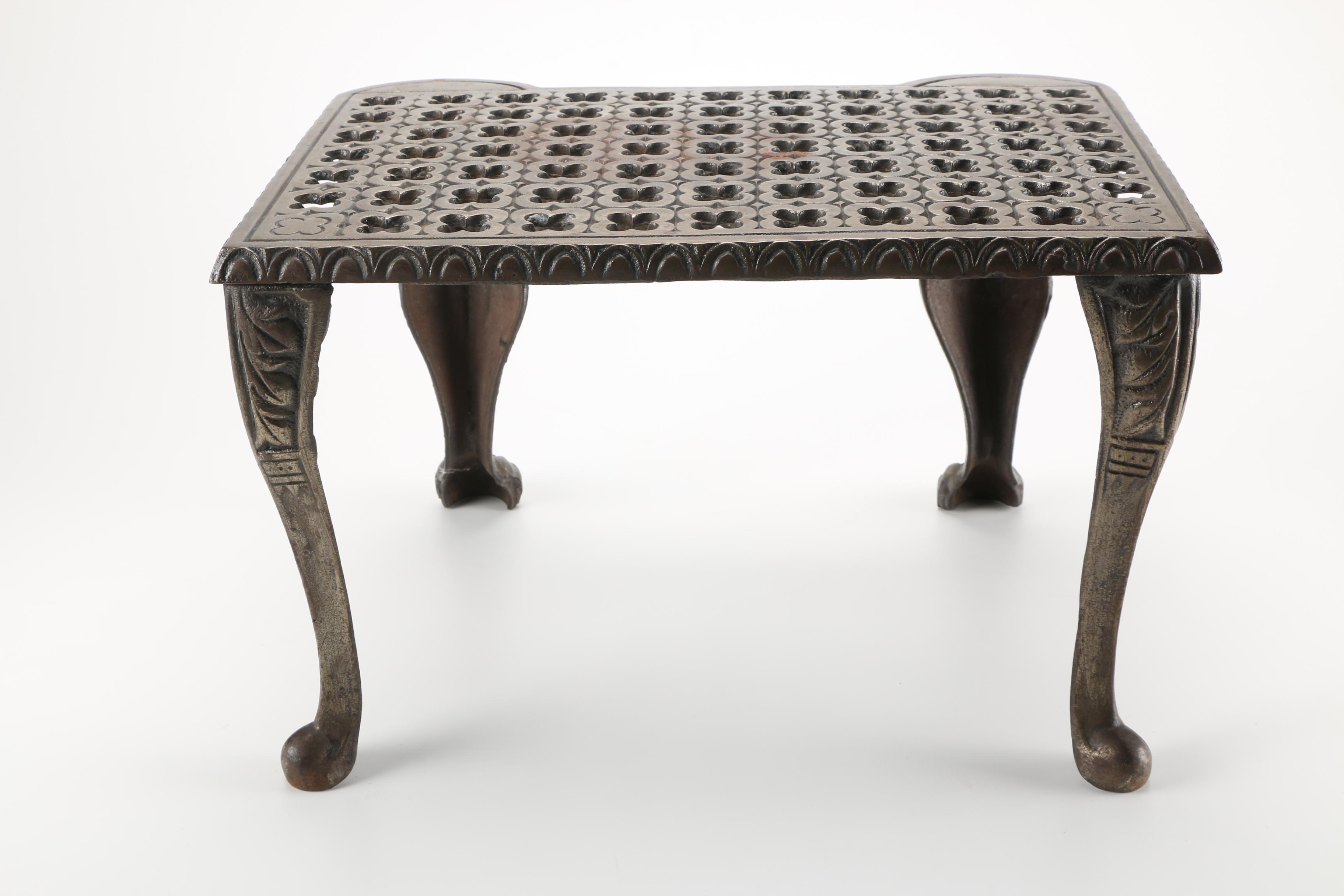 Bronze Tone Iron Footman Step Stool