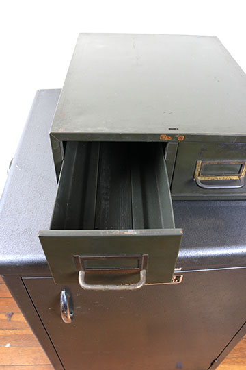 Vintage Industrial Cabinet With Two-Drawer Card File by Cole