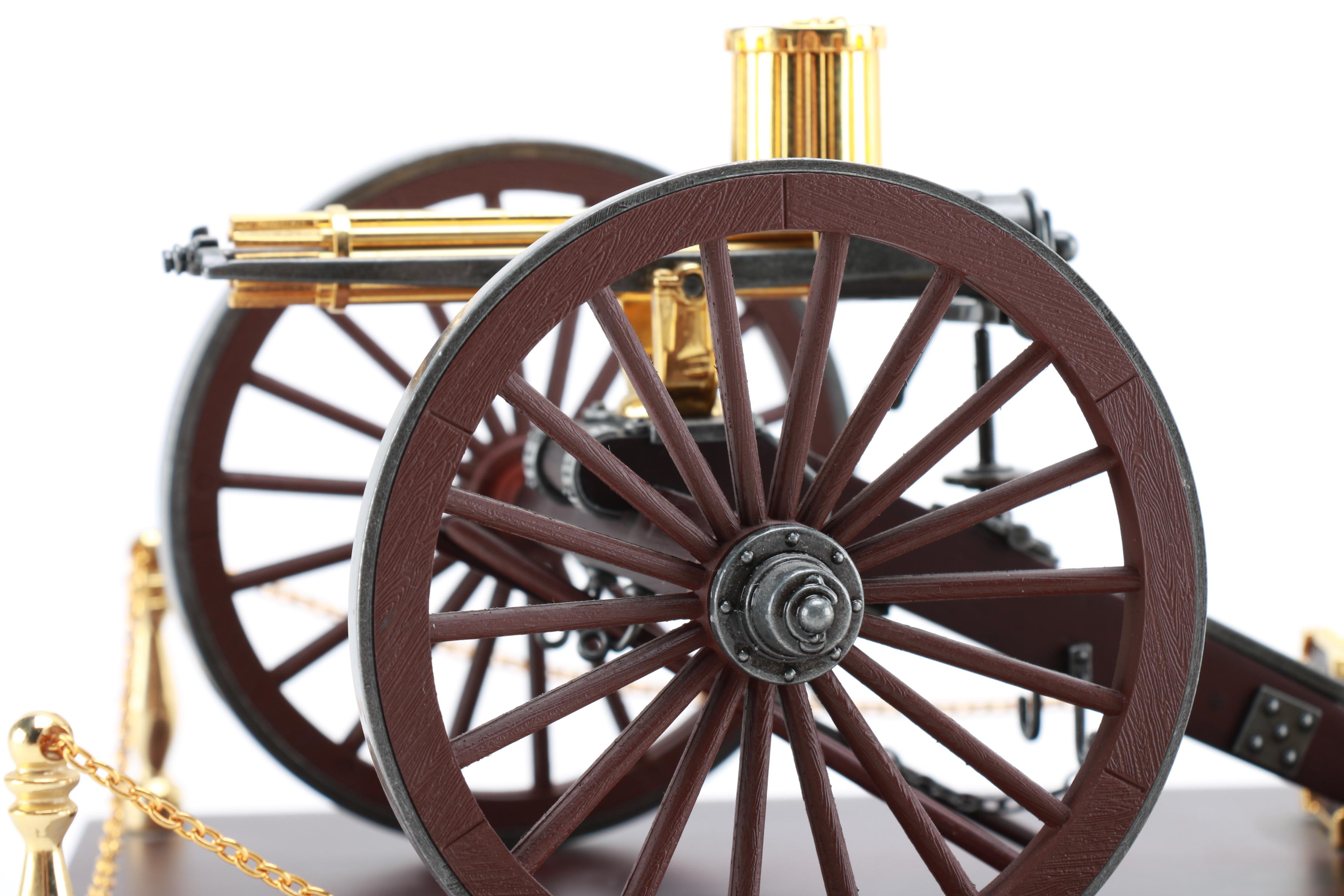Miniature 24K Plated Civil War Gatling Gun Die-Cast Model