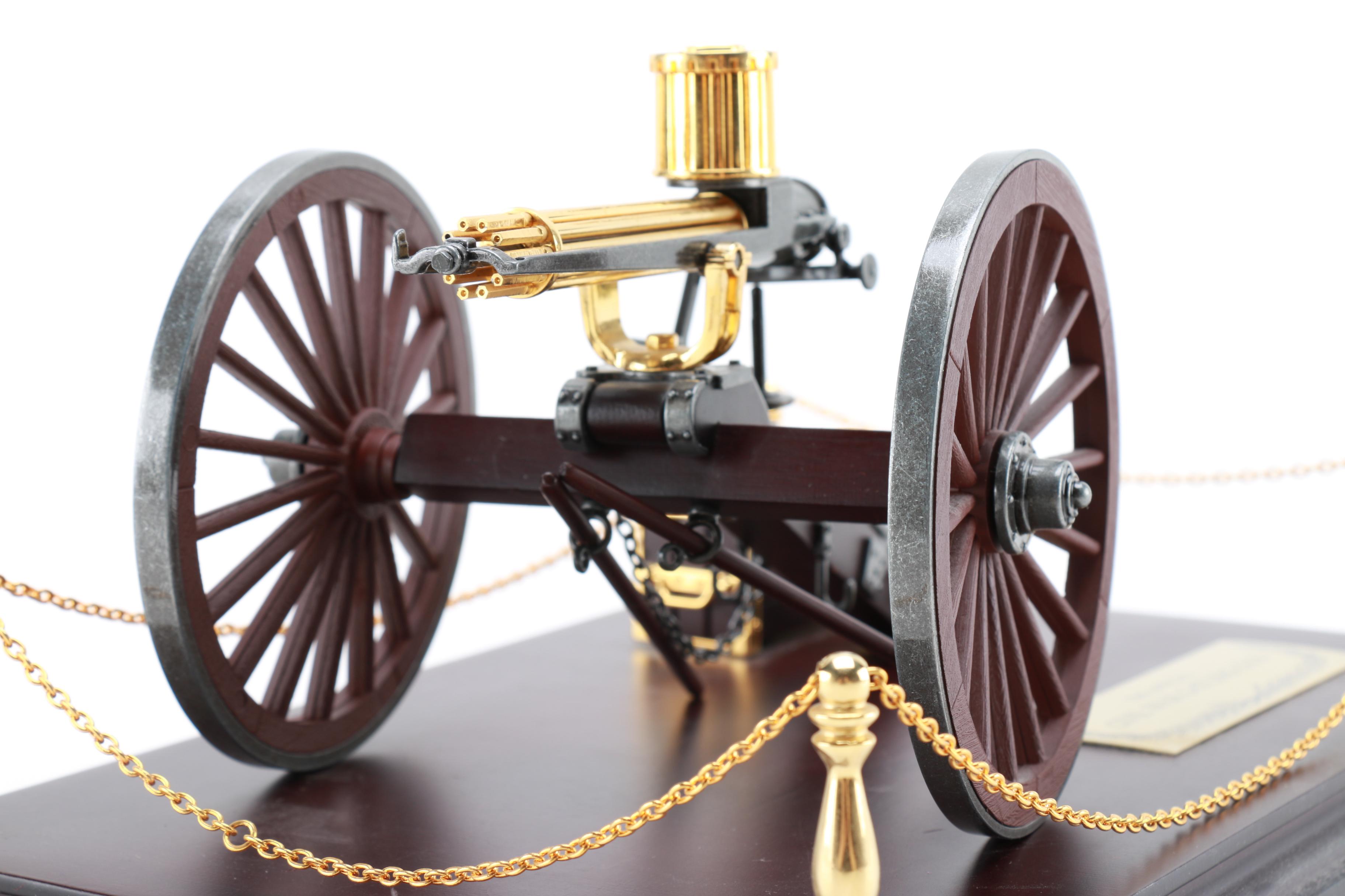 Miniature 24K Plated Civil War Gatling Gun Die-Cast Model