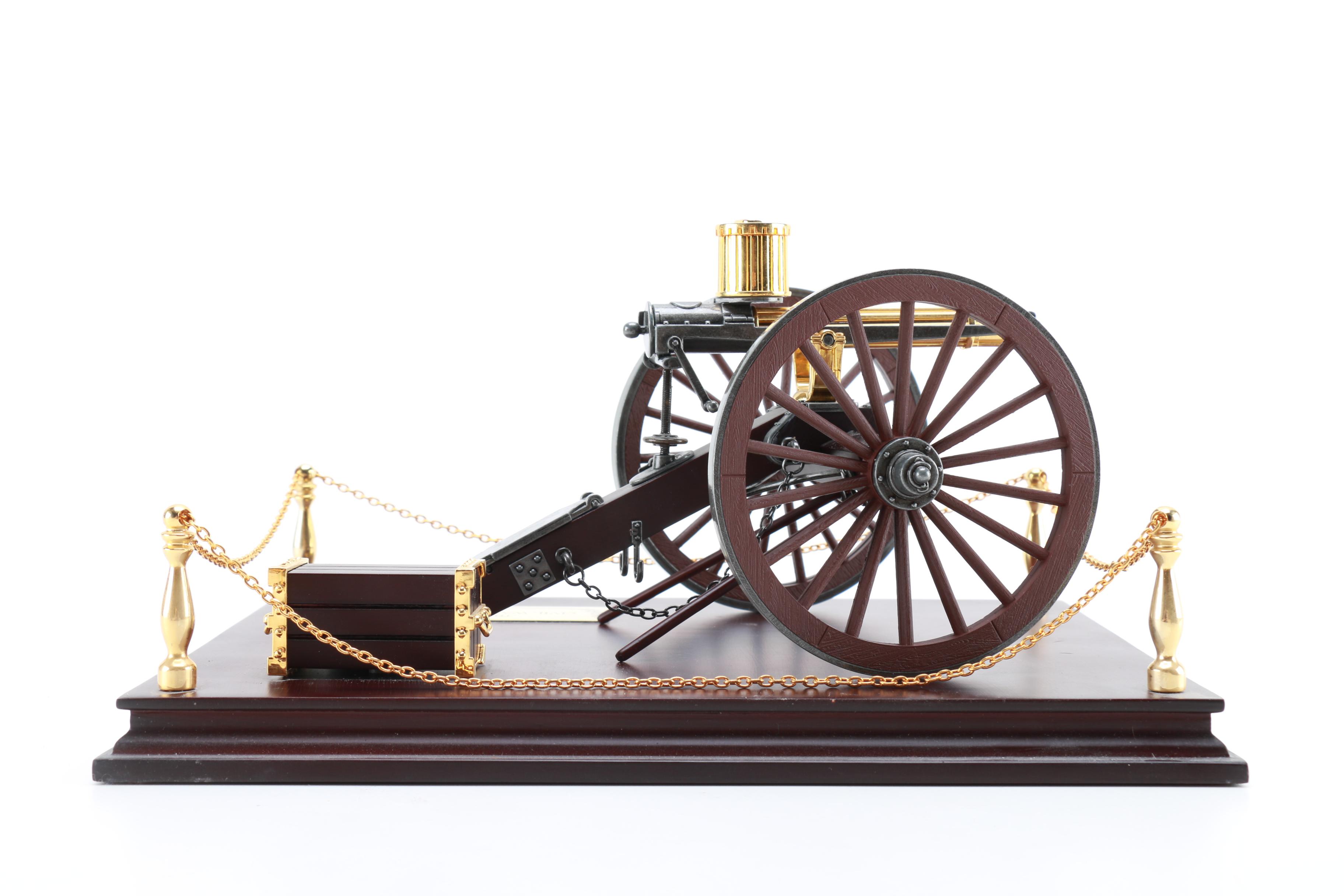 Miniature 24K Plated Civil War Gatling Gun Die-Cast Model