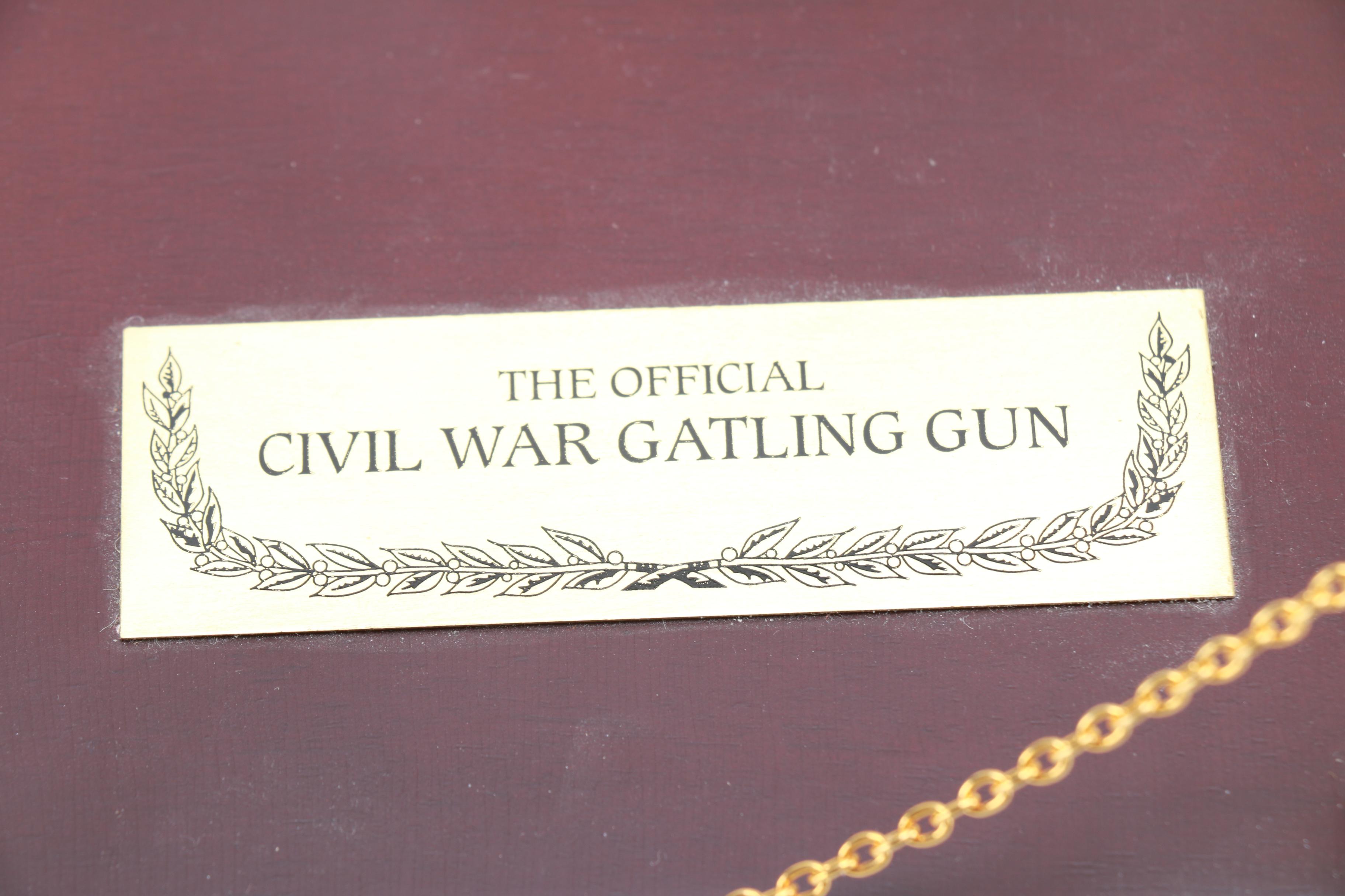 Miniature 24K Plated Civil War Gatling Gun Die-Cast Model