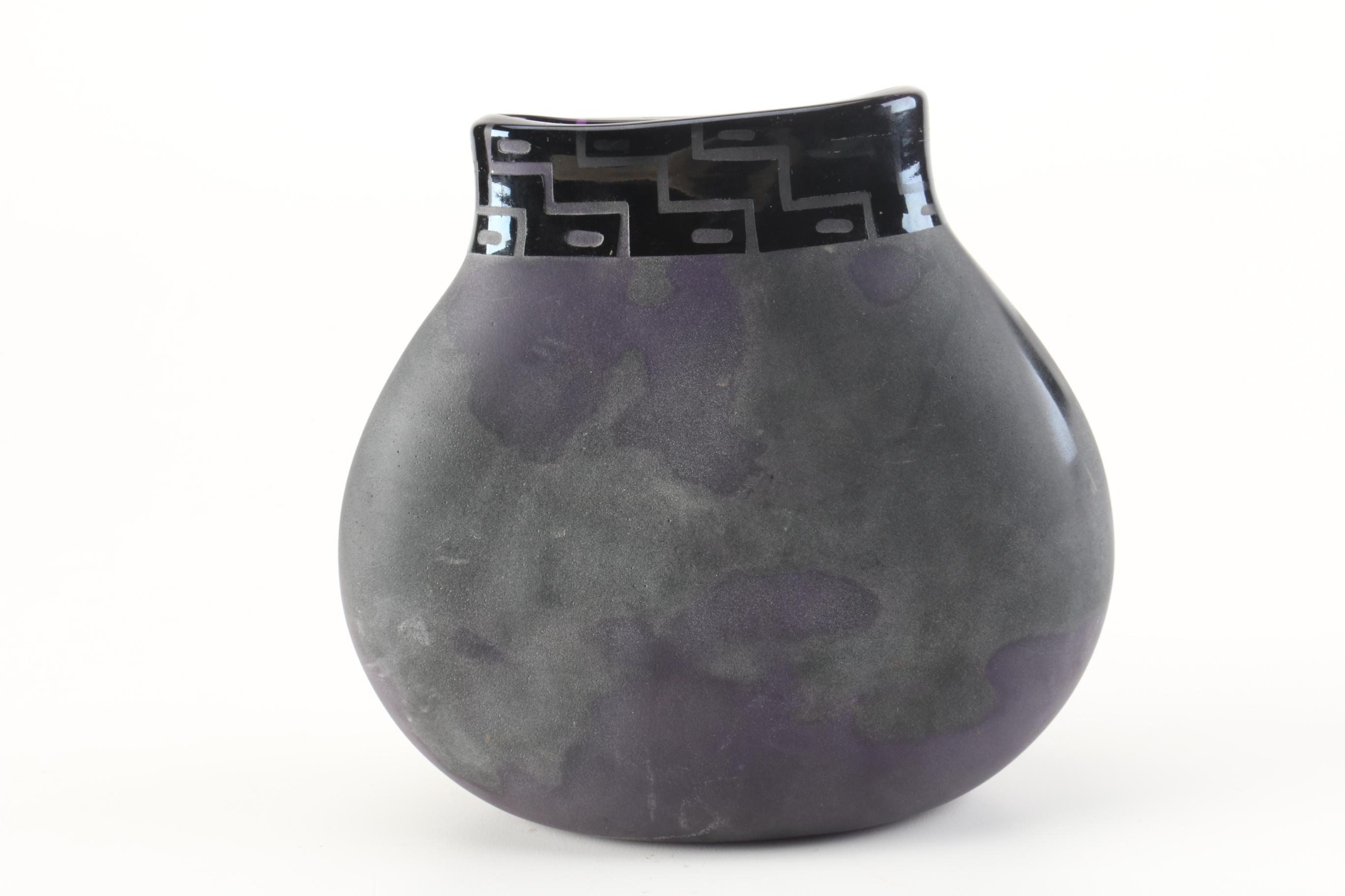 Lizard Art Glass Vase