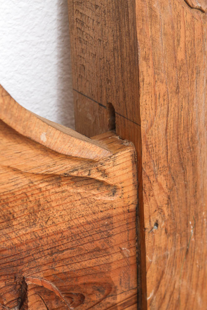 Horse Head Carved Oak Headboard