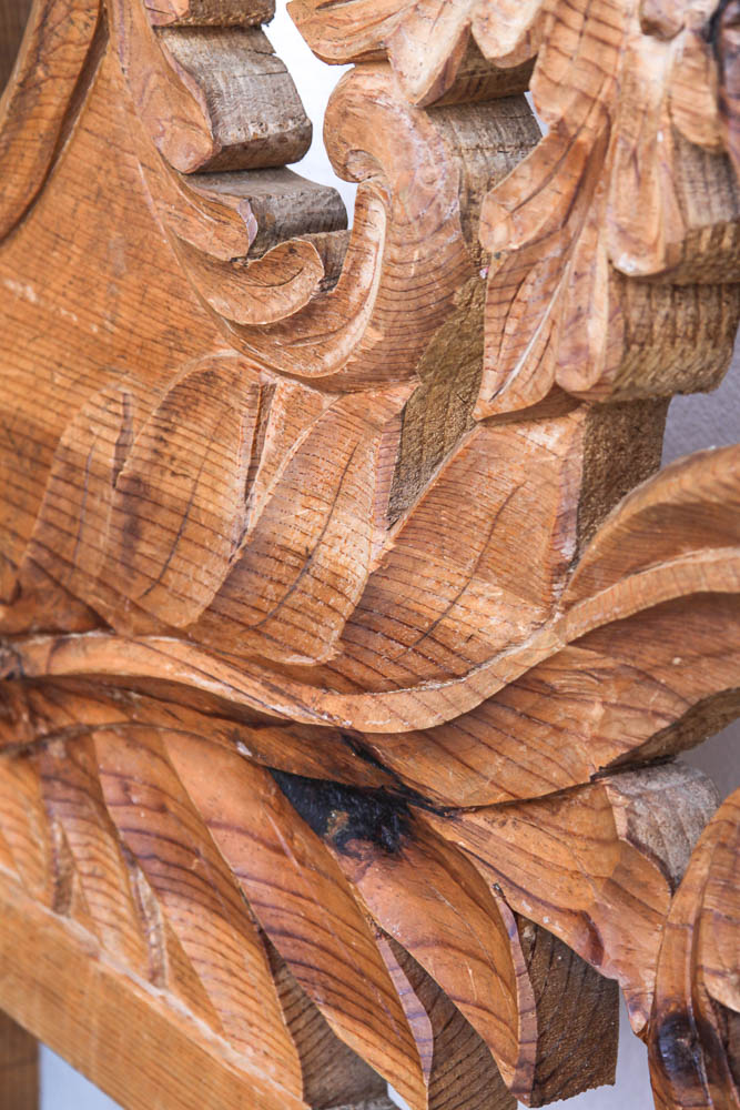 Horse Head Carved Oak Headboard