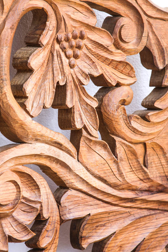 Horse Head Carved Oak Headboard