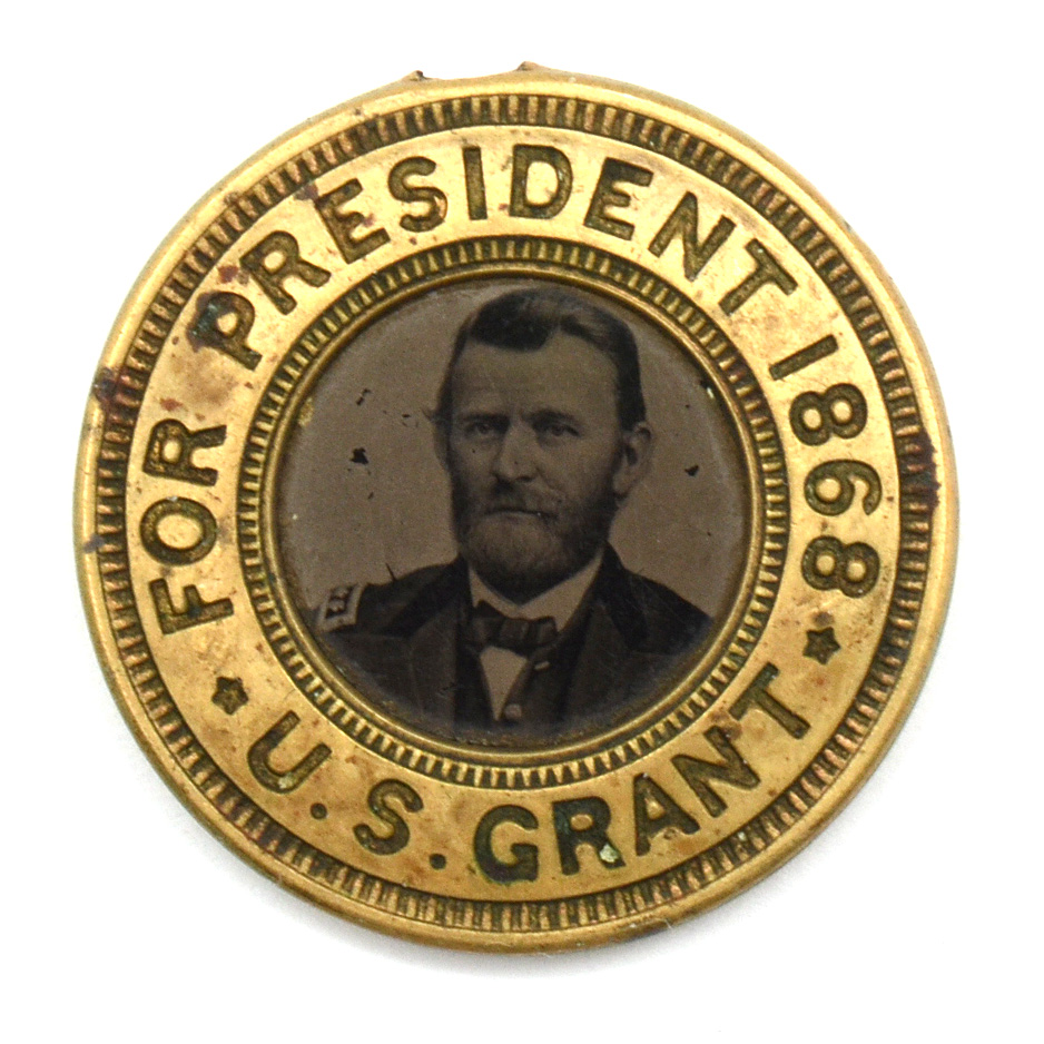 1868 Grant and Colfex Ferrotype Presidential Campaign Medallion