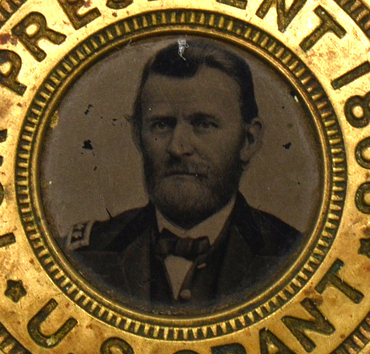 1868 Grant and Colfex Ferrotype Presidential Campaign Medallion