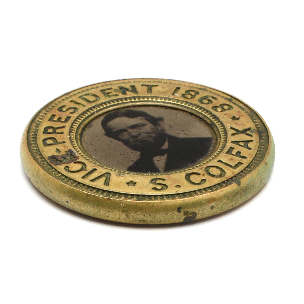 1868 Grant and Colfex Ferrotype Presidential Campaign Medallion