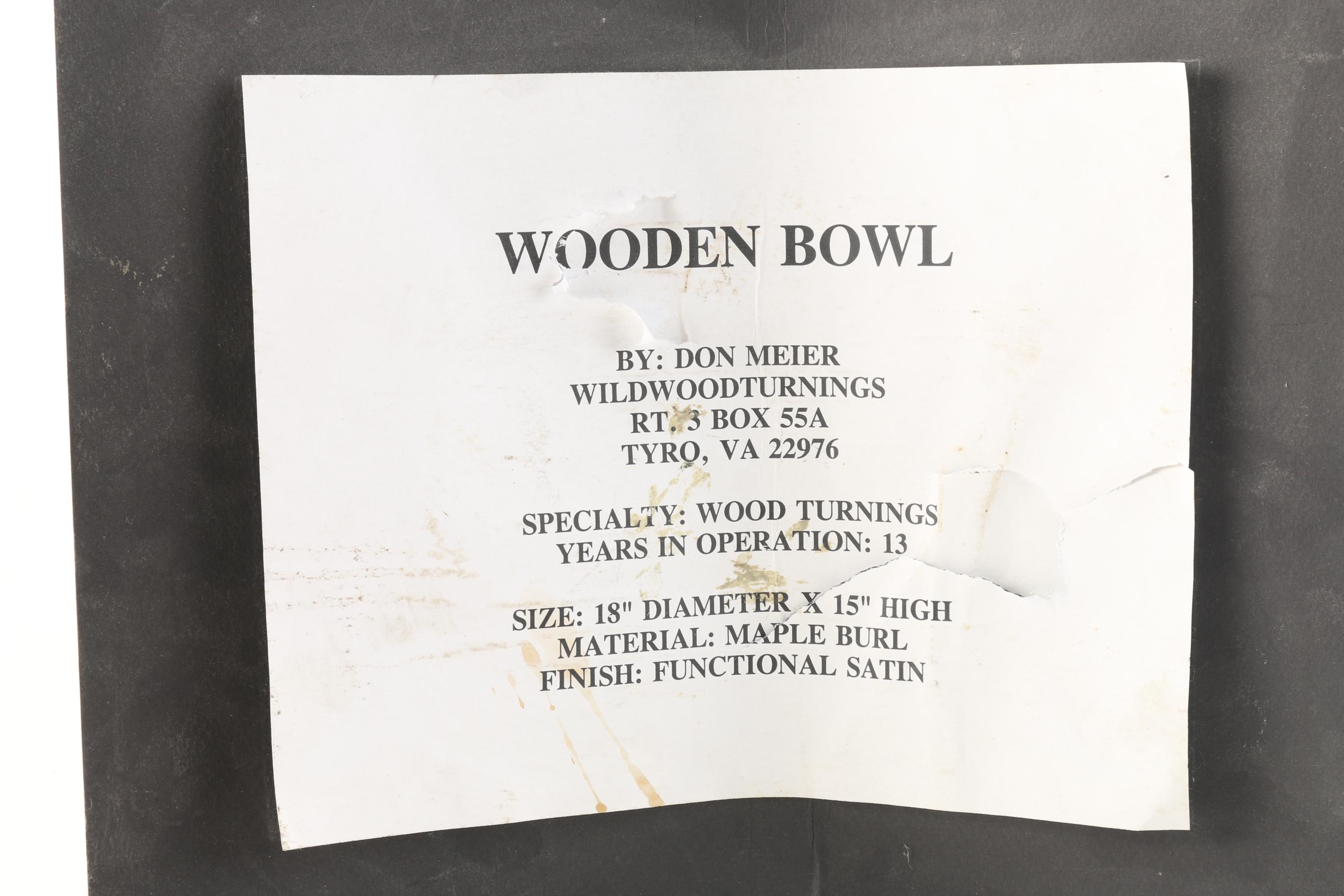 Maple Burl Wood Bowl by Don Meier