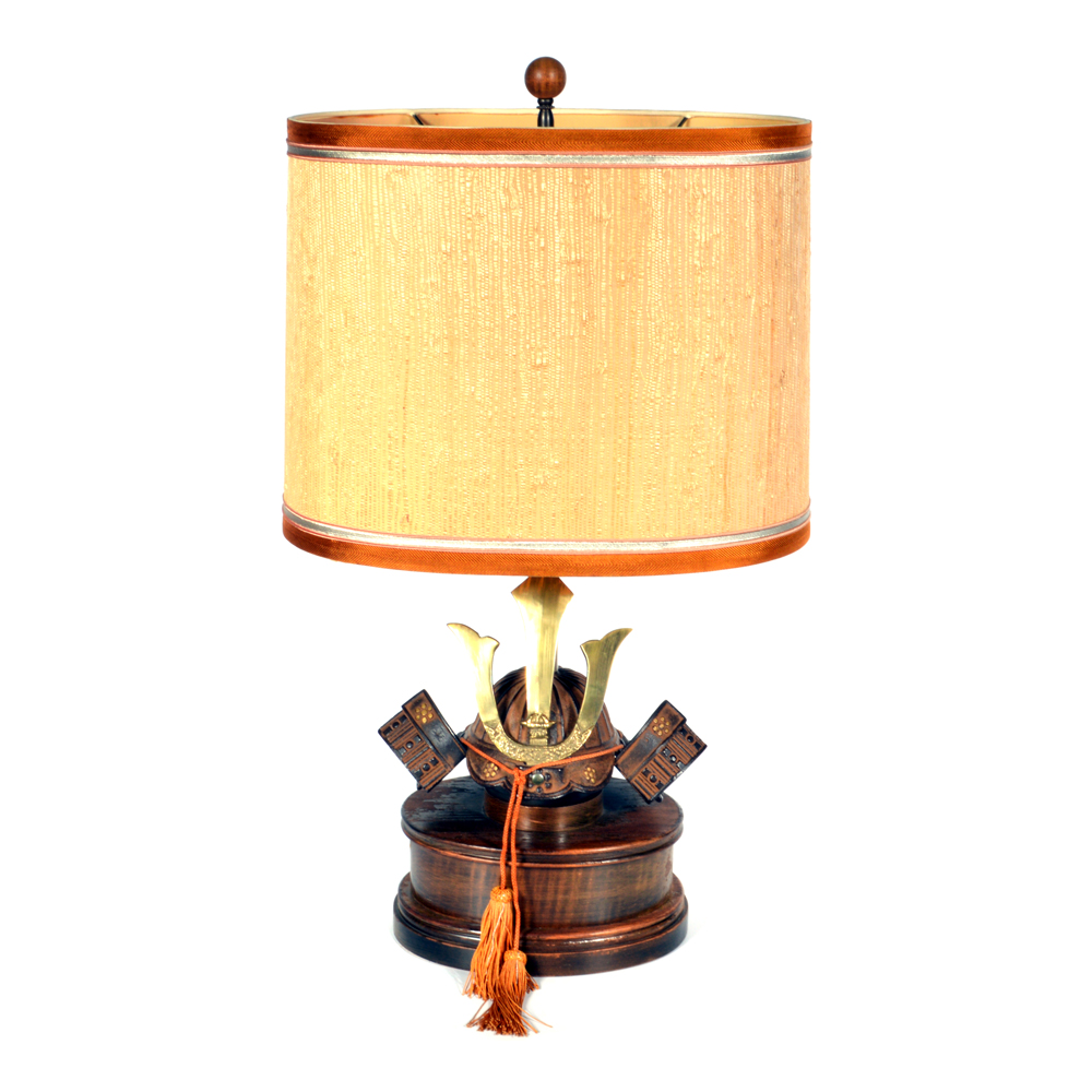 Vintage Mid-Century Paul Hanson Samurai Helmet Table Lamp