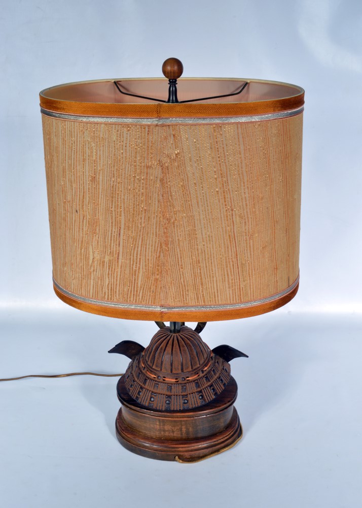 Vintage Mid-Century Paul Hanson Samurai Helmet Table Lamp