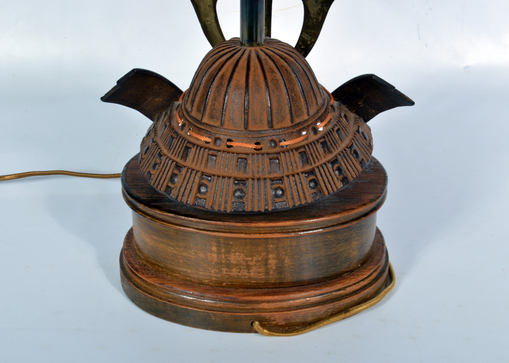 Vintage Mid-Century Paul Hanson Samurai Helmet Table Lamp