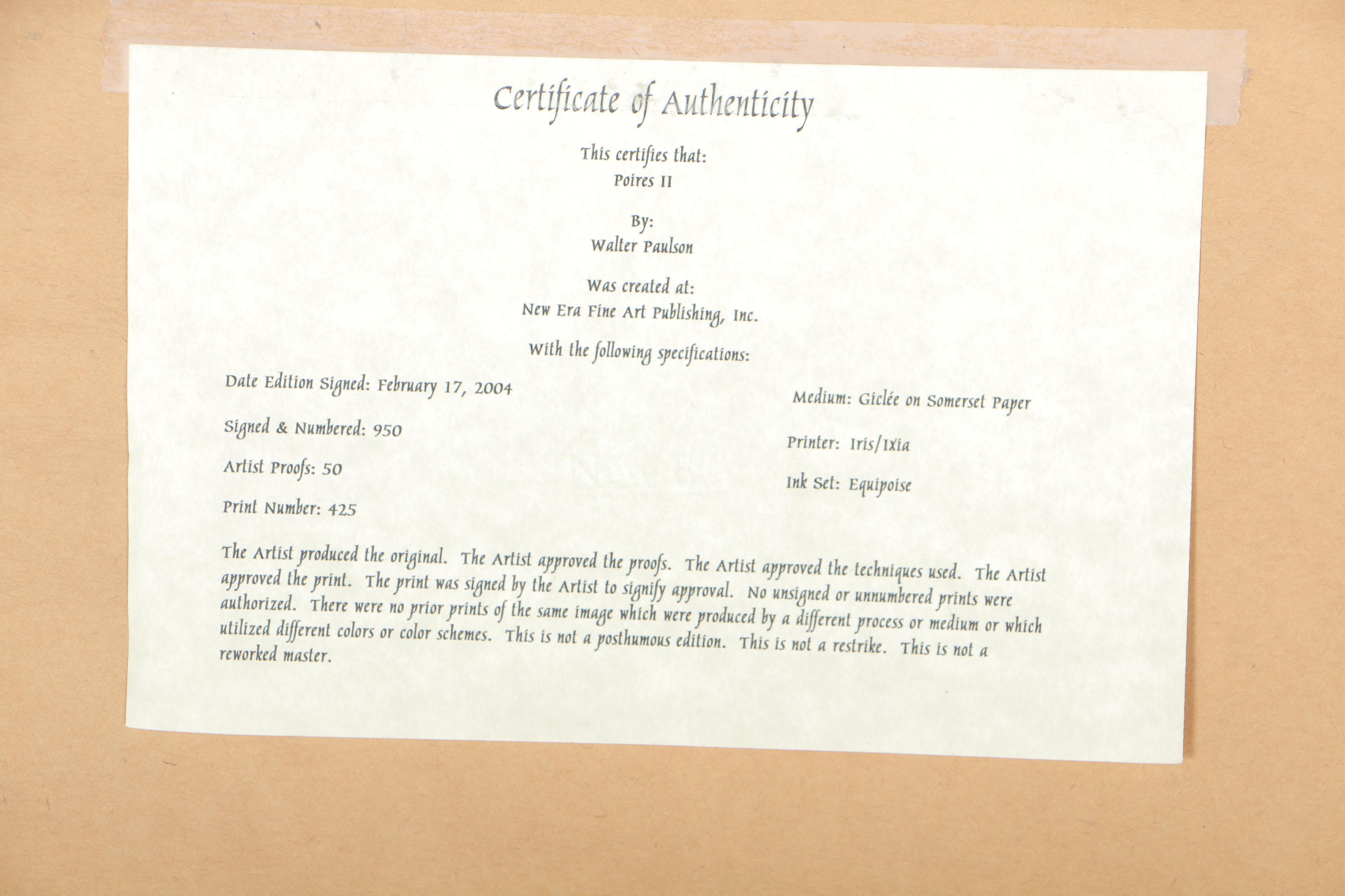 Walter Paulson Limited Edition Giclees of Pears