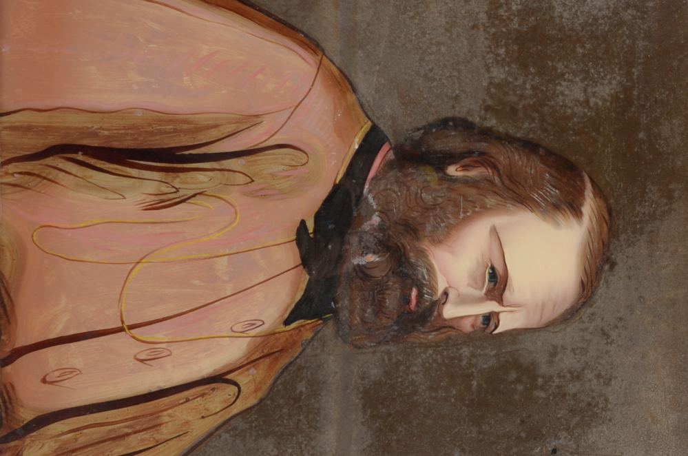 Reverse Portrait Painting on Glass of Giuseppe  Garibaldi