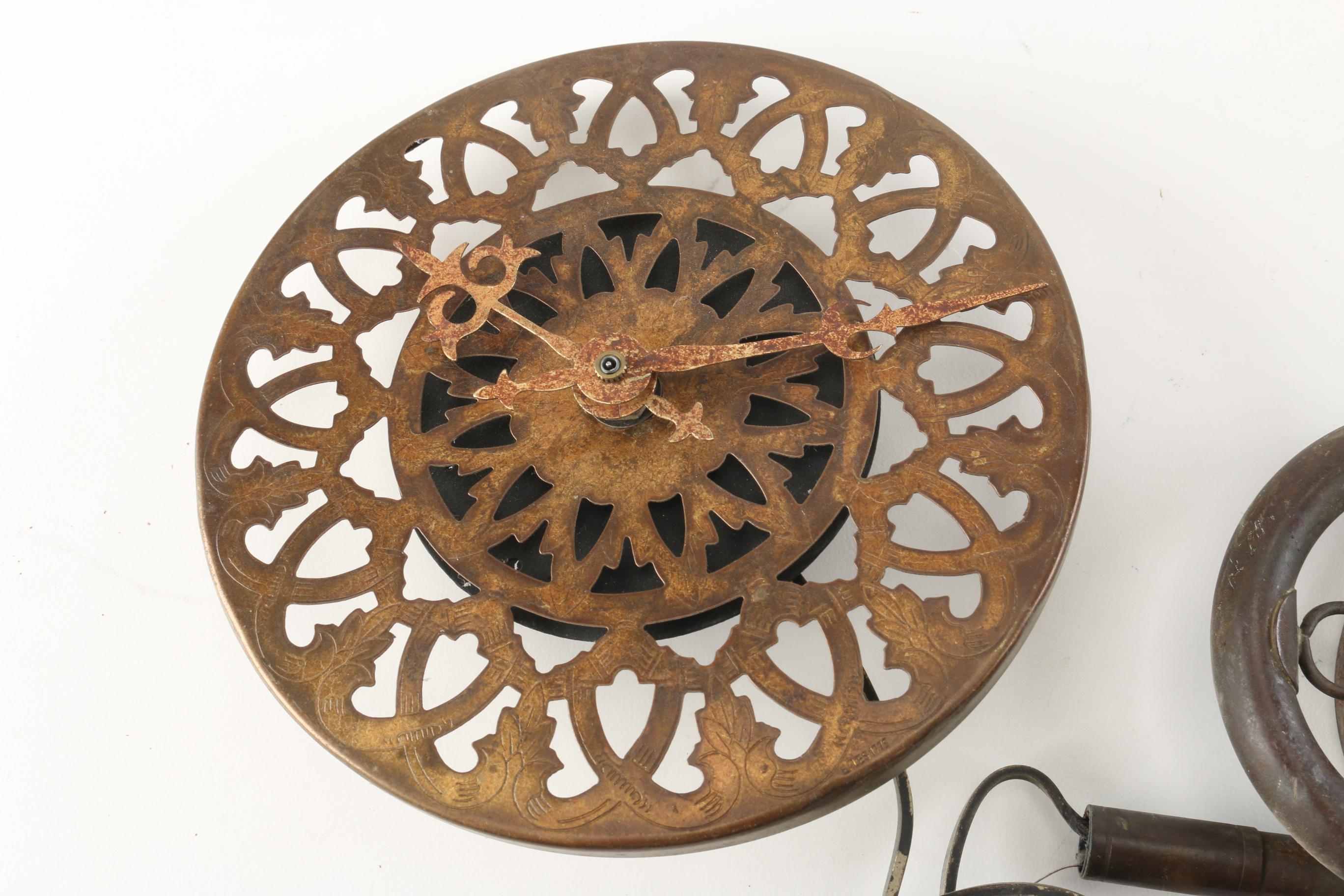 Roger Wood Hand Crafted Metal Trumpet Clock