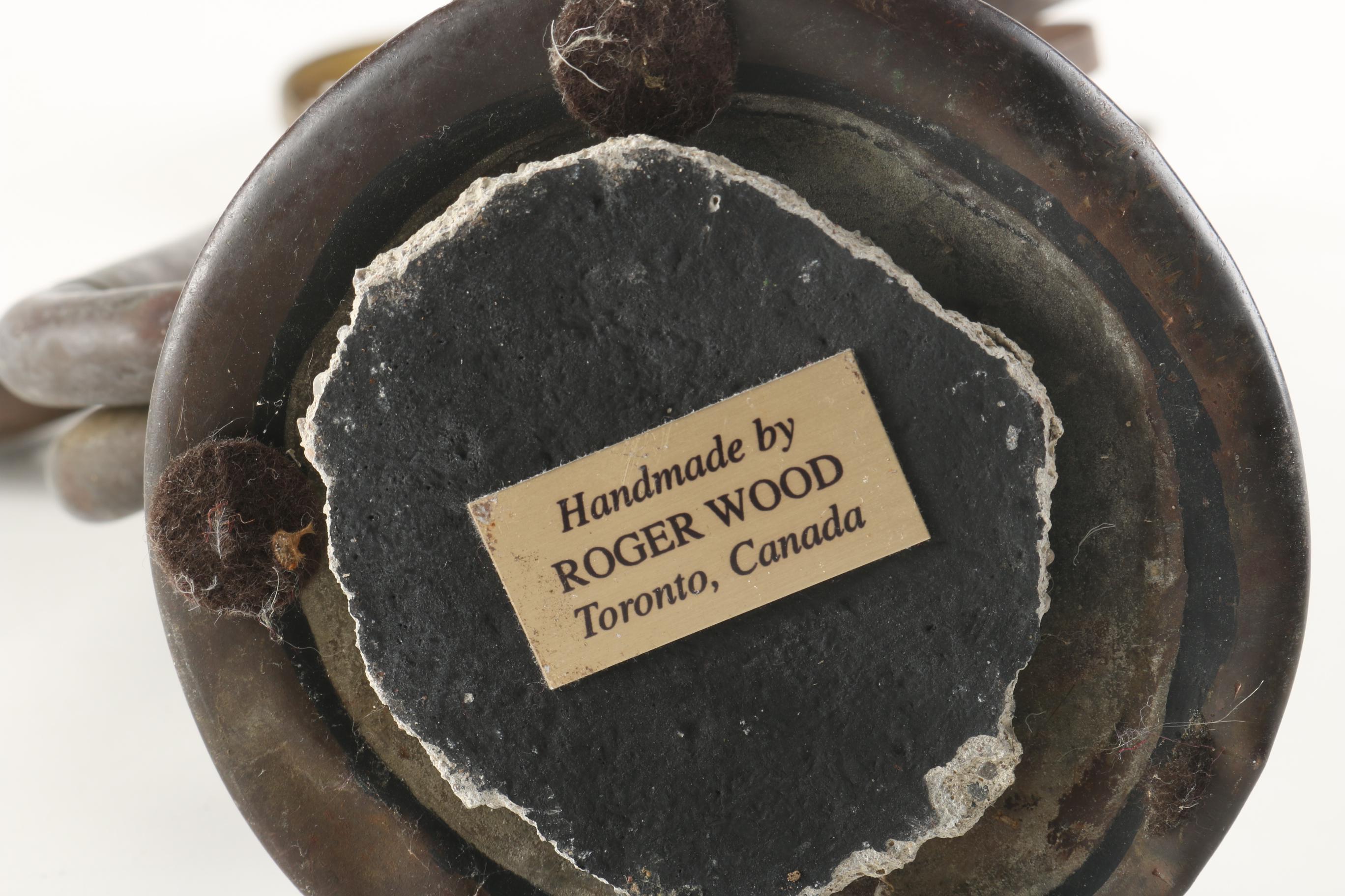 Roger Wood Hand Crafted Metal Trumpet Clock