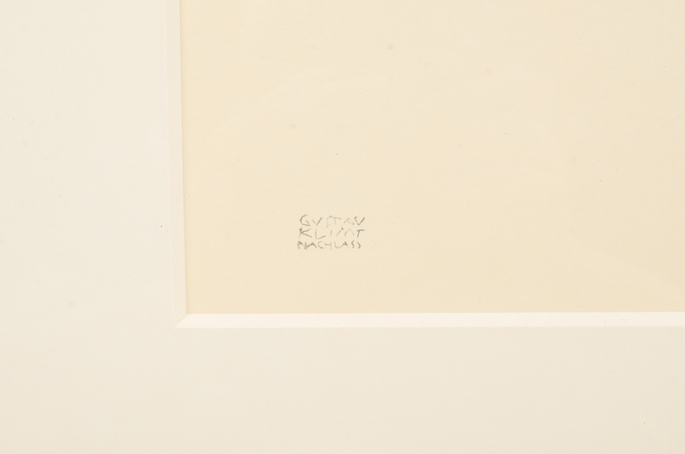 "Lying Female Nude" Offset Lithograph by Gustav Klimt