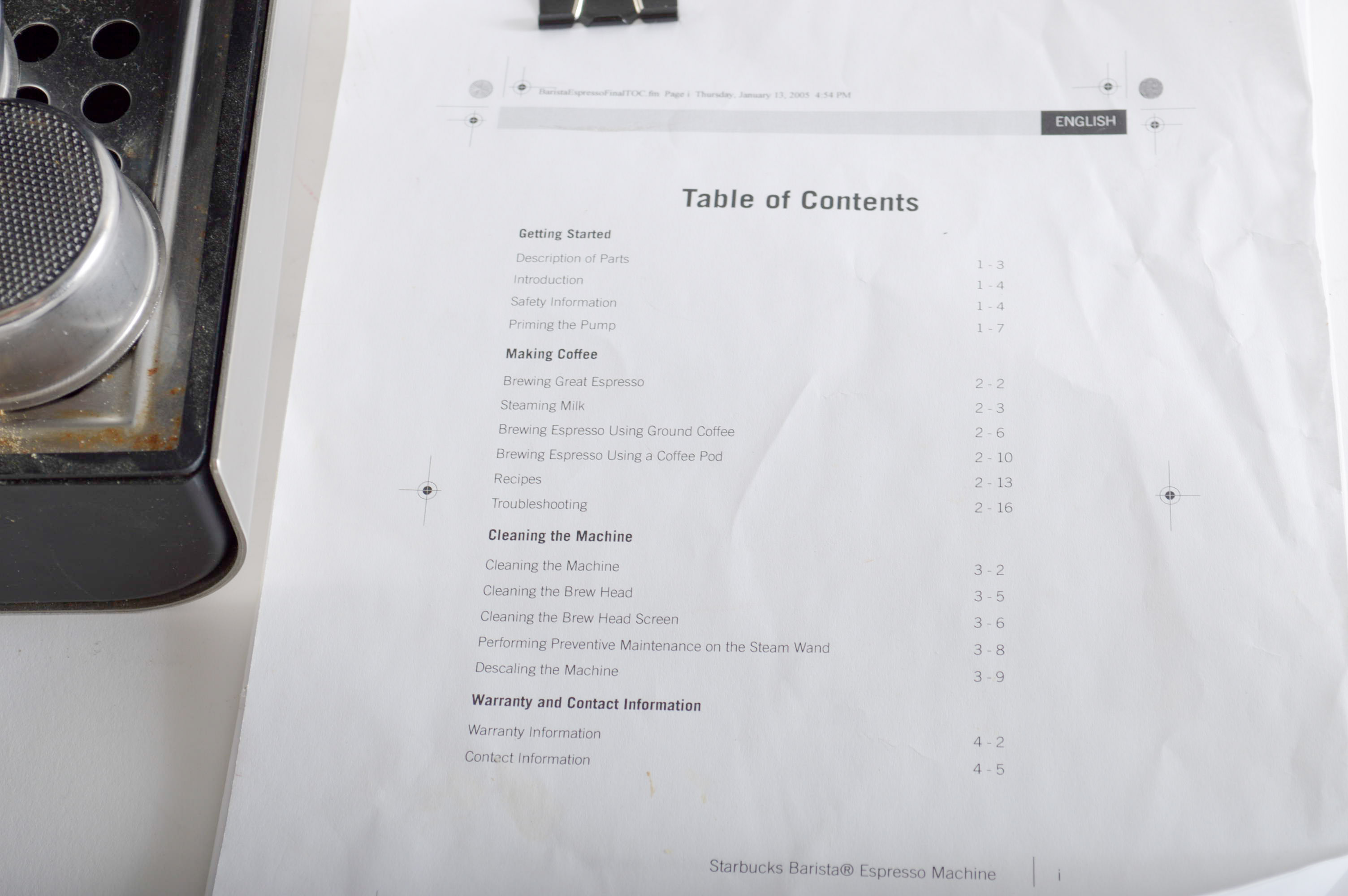 Starbucks Barista Espresso Machine