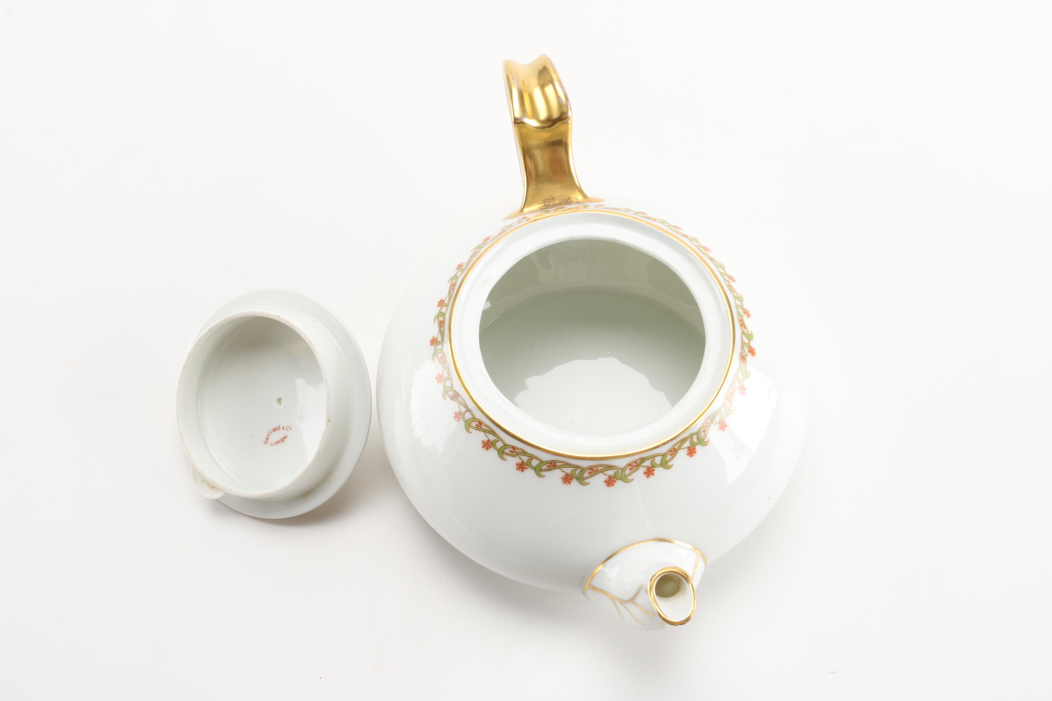 Haviland Limoges "Lisbon" Porcelain Teapot