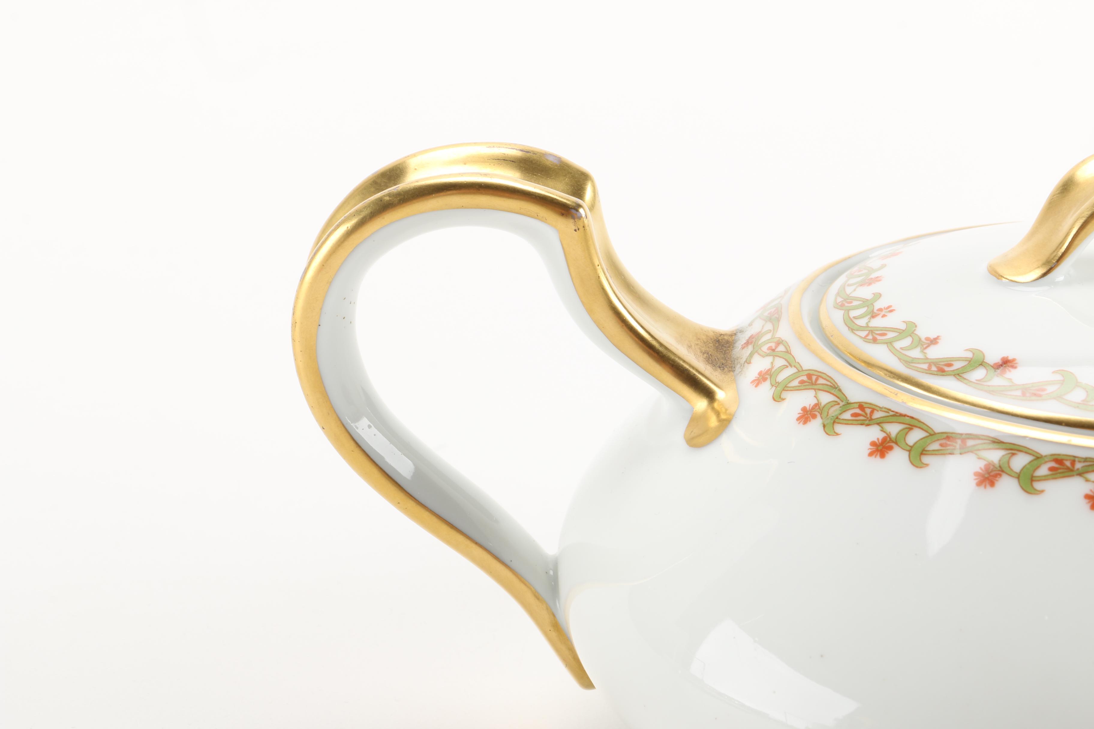 Haviland Limoges "Lisbon" Porcelain Teapot