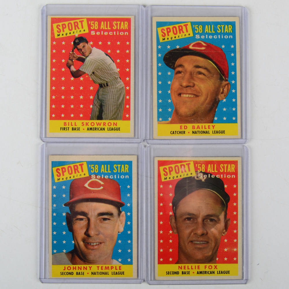 Fifteen 1958 Topps Baseball Cards HOF and Stars