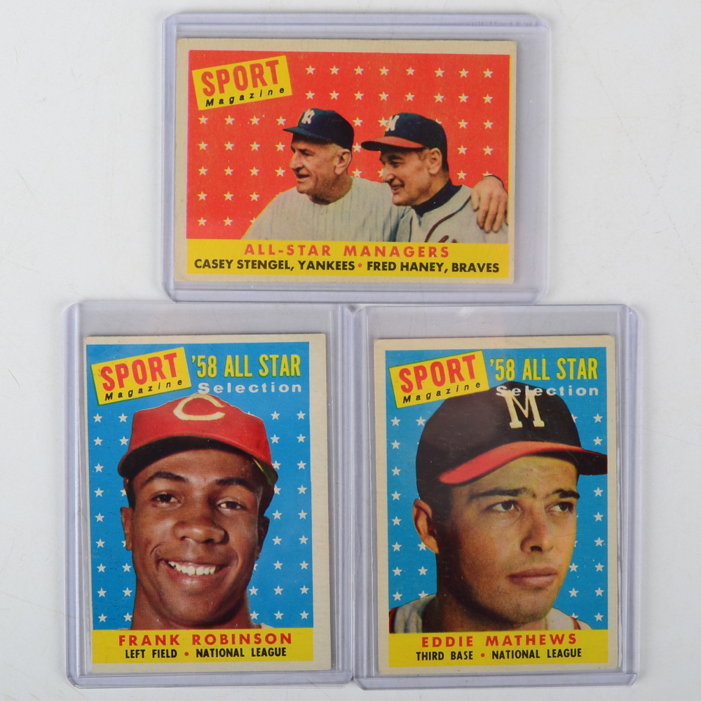 Fifteen 1958 Topps Baseball Cards HOF and Stars