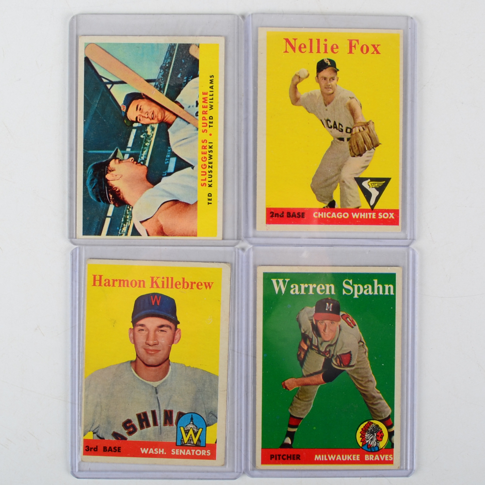 Fifteen 1958 Topps Baseball Cards HOF and Stars