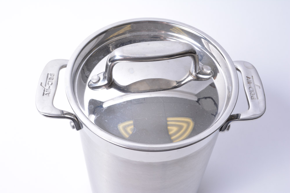 Stainless Steel Aubecq Saucepan and All-Clad Asparagus Pot