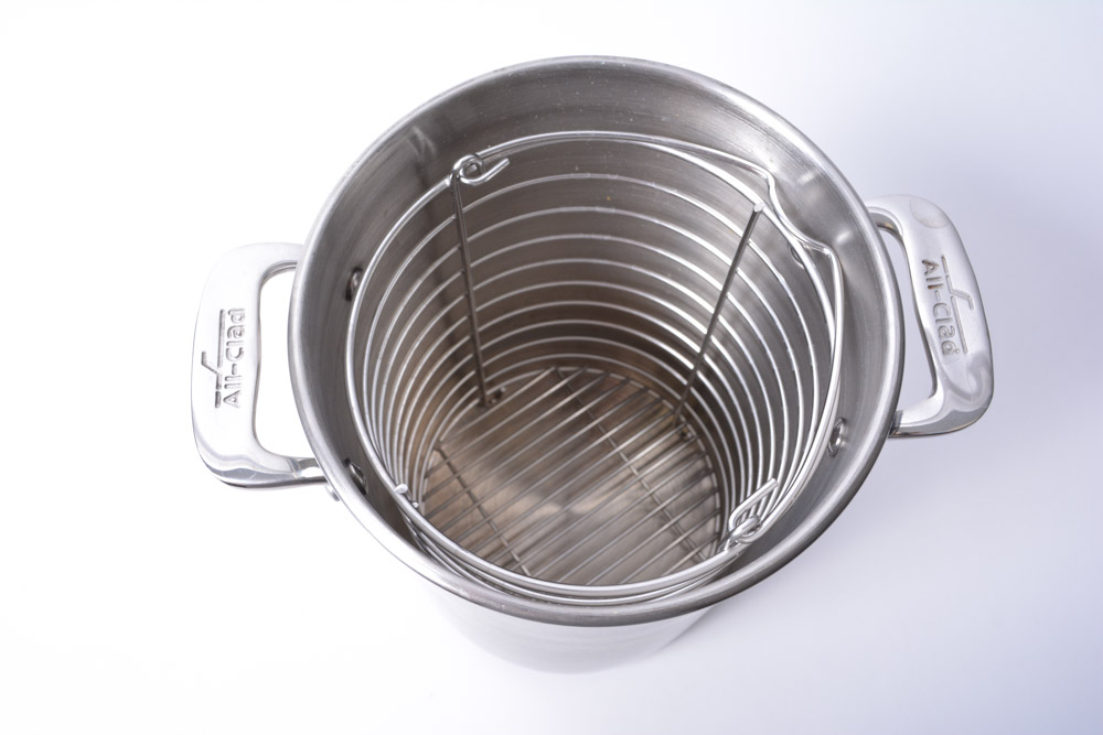 Stainless Steel Aubecq Saucepan and All-Clad Asparagus Pot