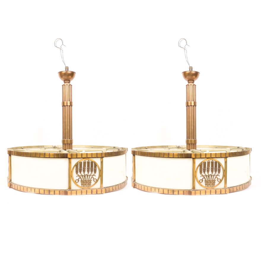 Pair of Drum Chandeliers