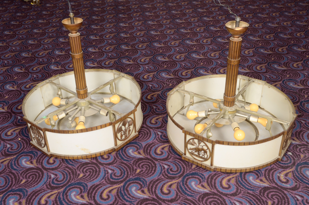 Pair of Drum Chandeliers
