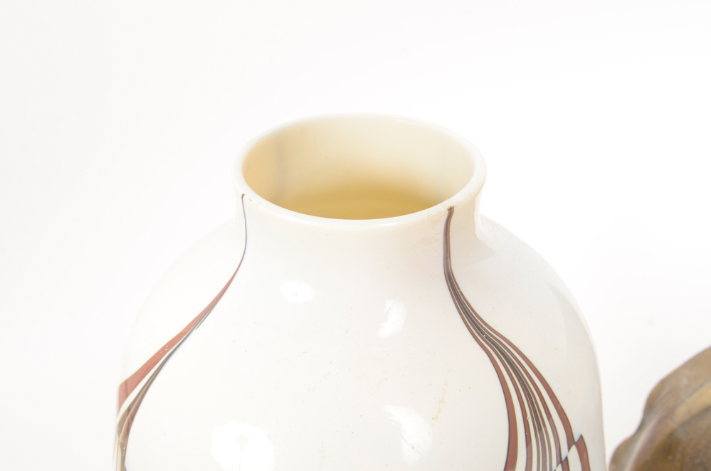 Six Neoclassical Sconces with Ceramic Shades