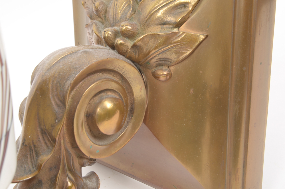 Six Neoclassical Sconces with Ceramic Shades