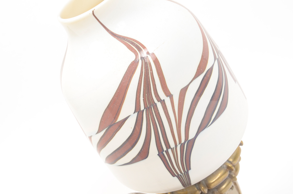 Six Neoclassical Sconces with Ceramic Shades