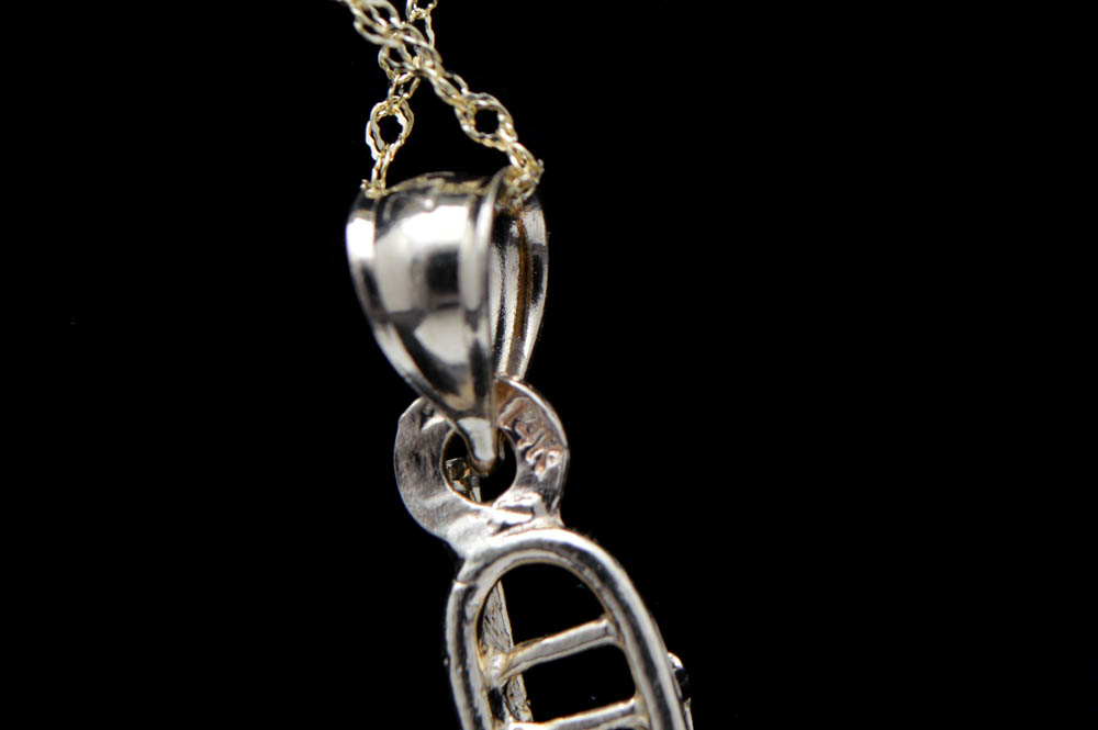 14K Yellow Gold Trumpet Pendant with Chain