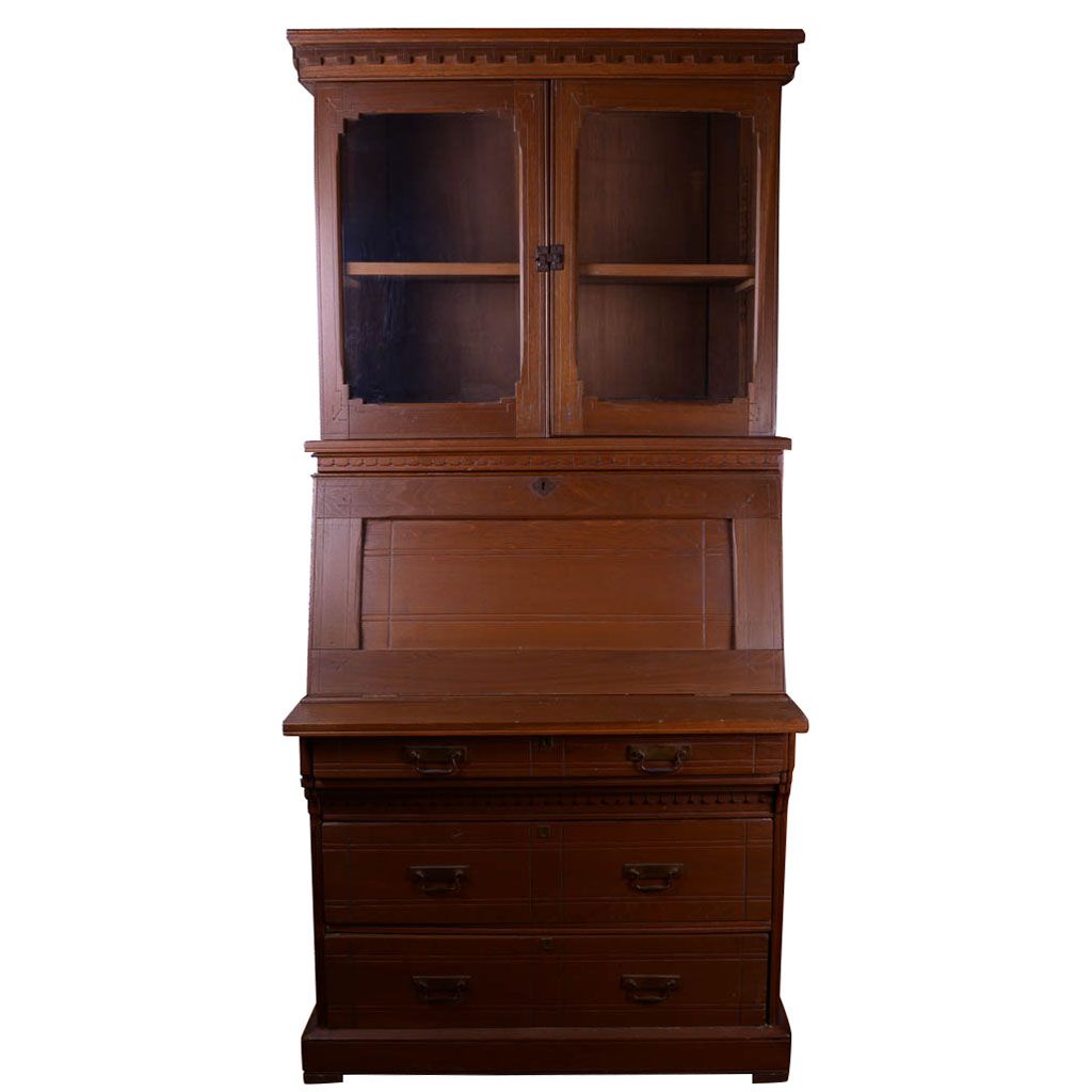 Antique Eastlake Walnut Secretary Desk