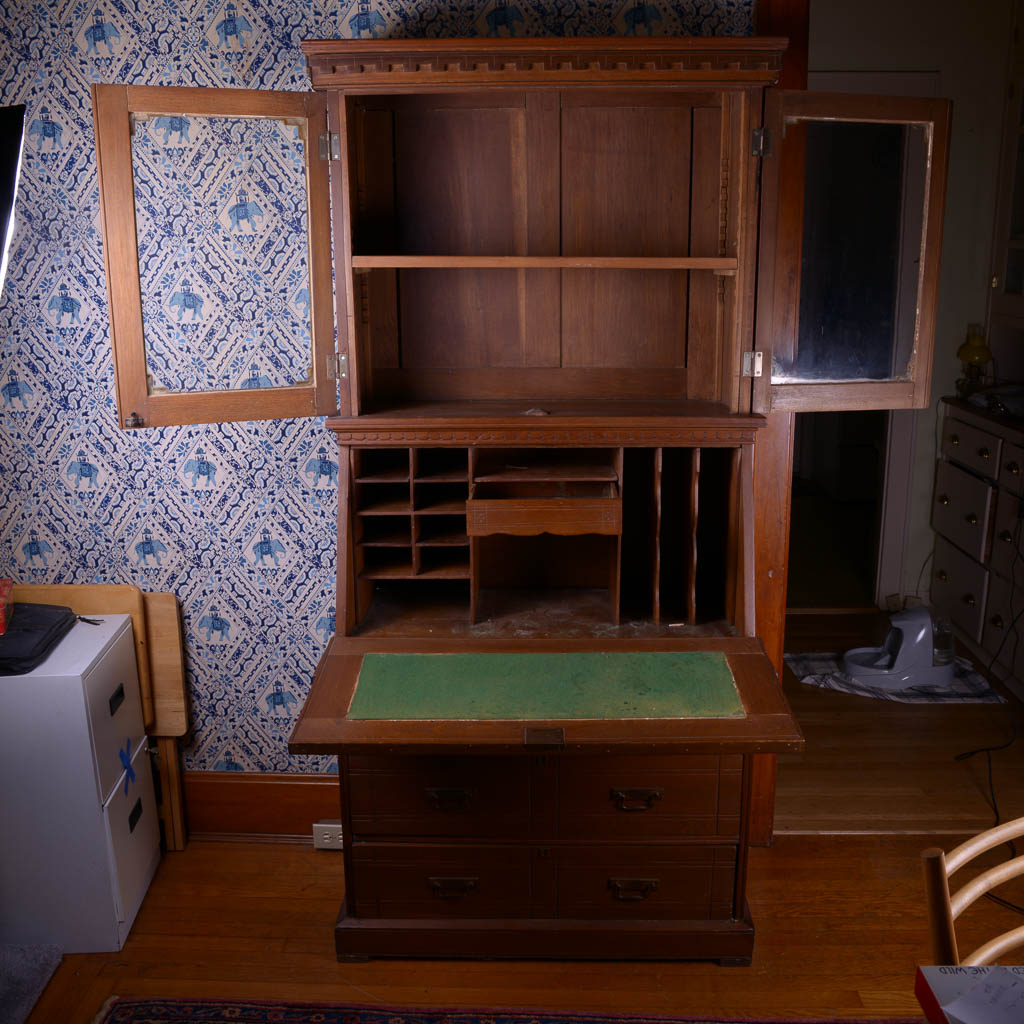 Antique Eastlake Walnut Secretary Desk