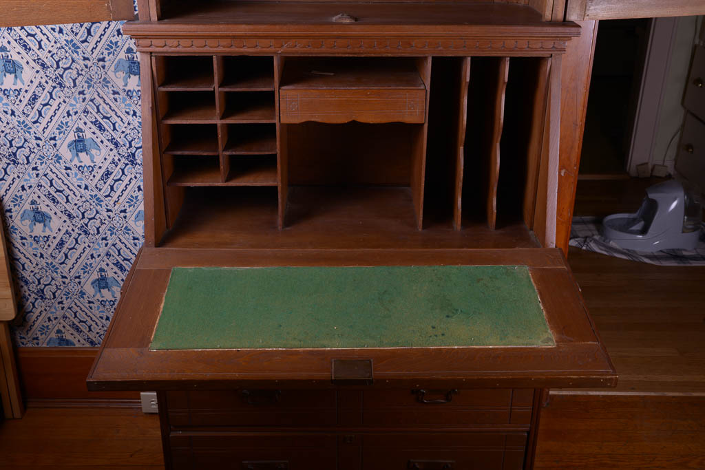 Antique Eastlake Walnut Secretary Desk