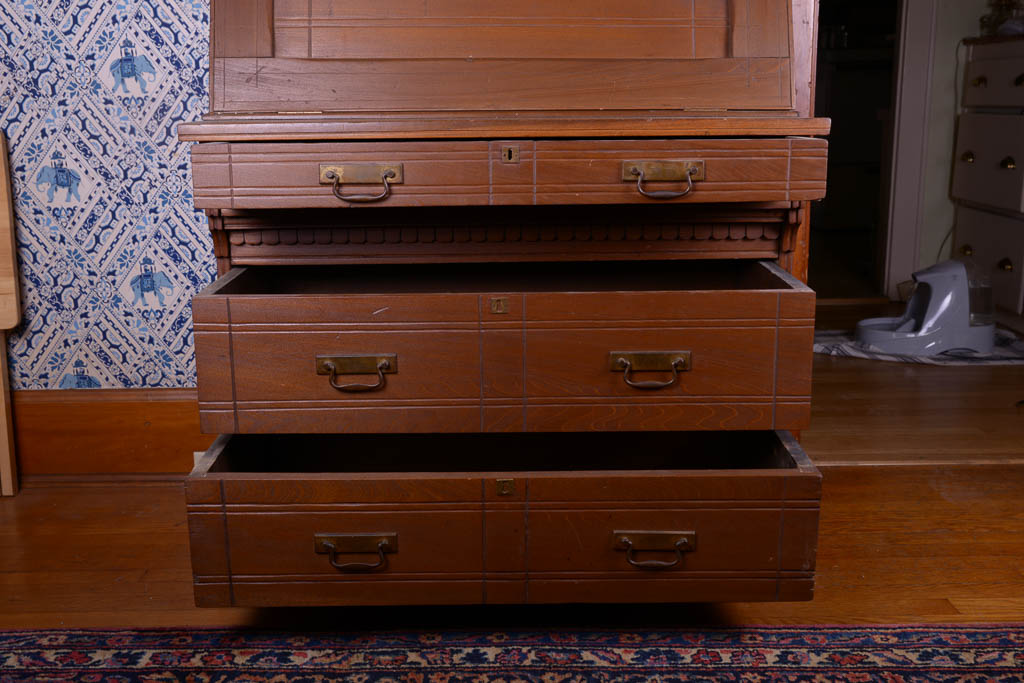 Antique Eastlake Walnut Secretary Desk