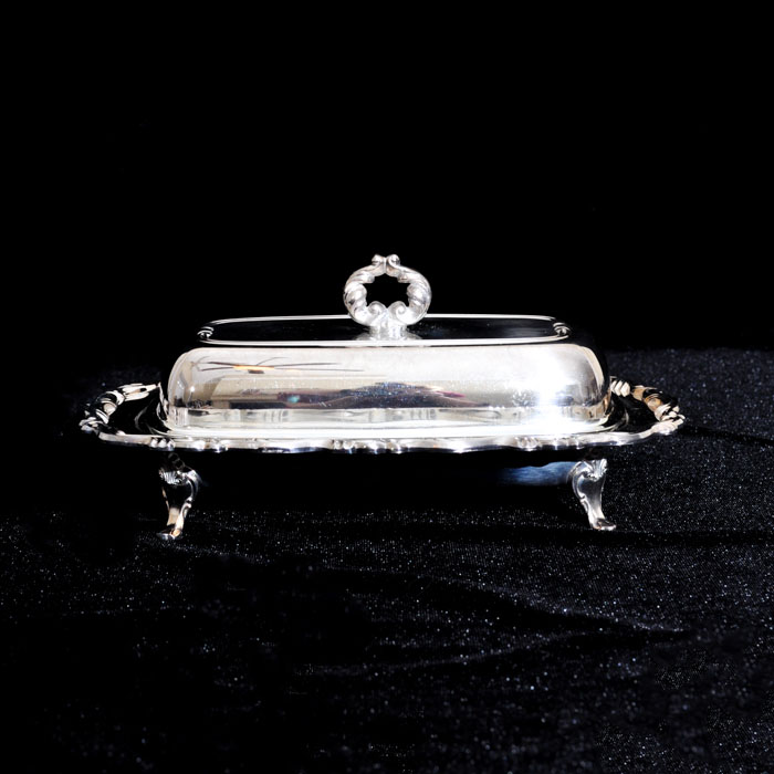 Wm. Rogers Silver Plated Footed Butter Dish