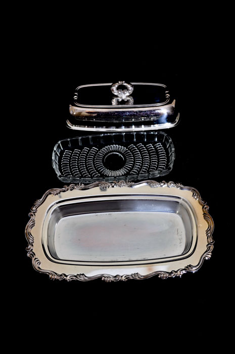 Wm. Rogers Silver Plated Footed Butter Dish