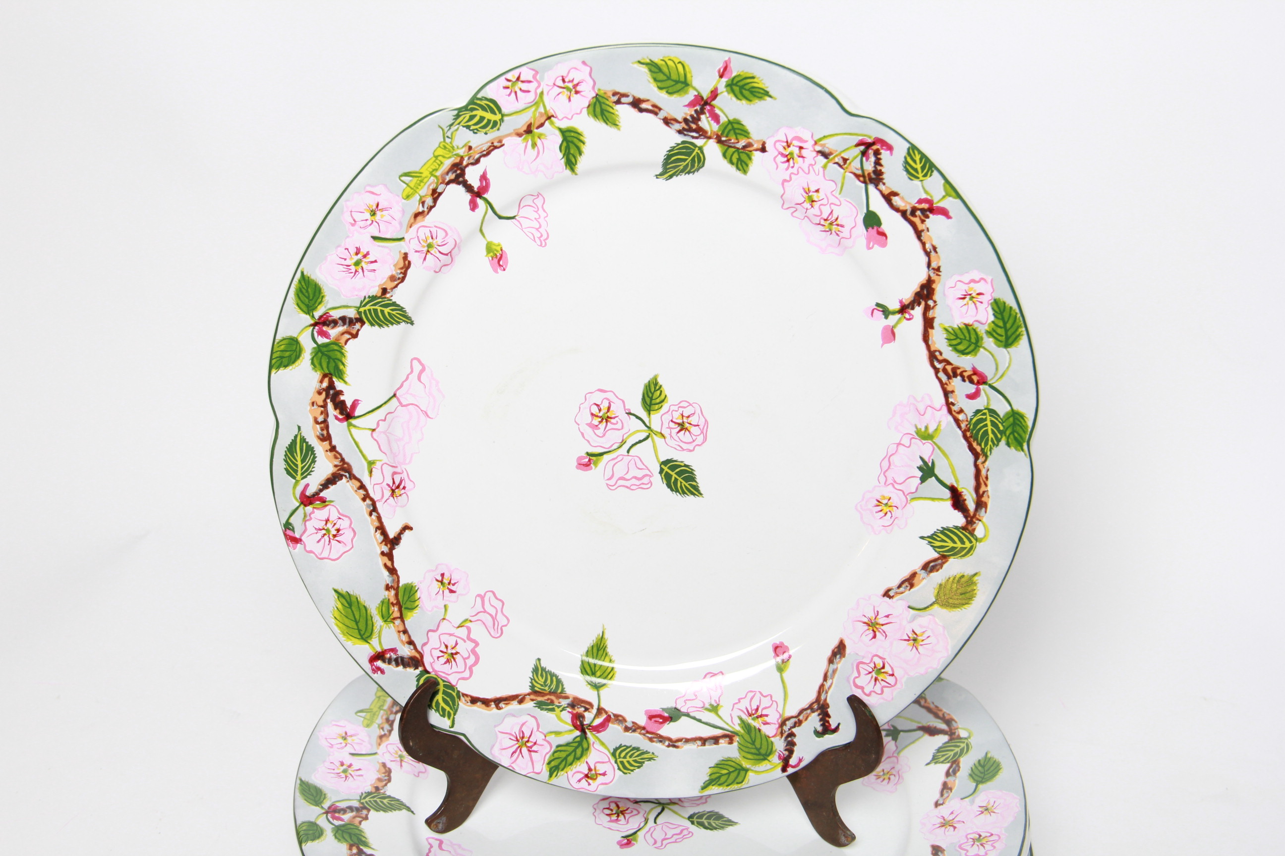 Ceramic Bowls and Plates Featuring Essex Collection "Oriole's Nest/Cherry Tree" Pattern